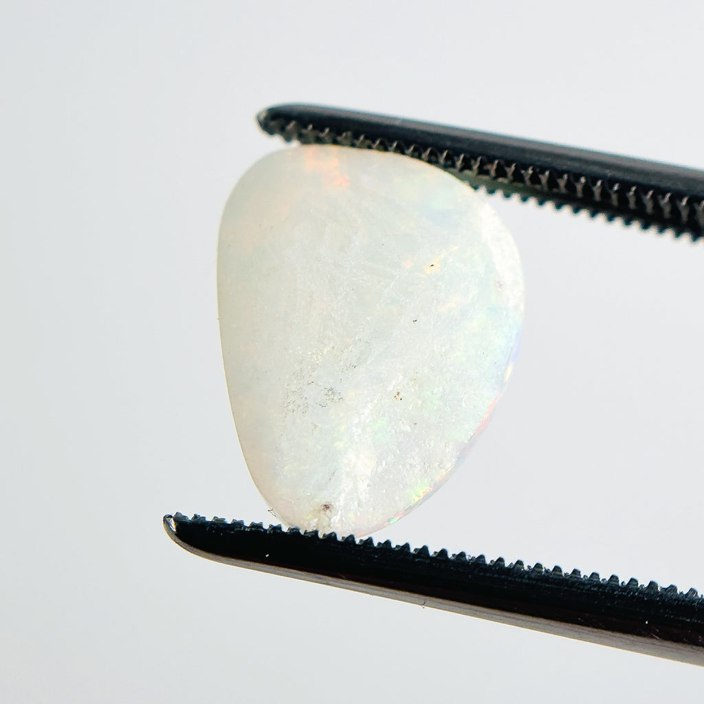 White Opal Multicolour 13x9x3 Cabochon Freeform 2.45 Carat
