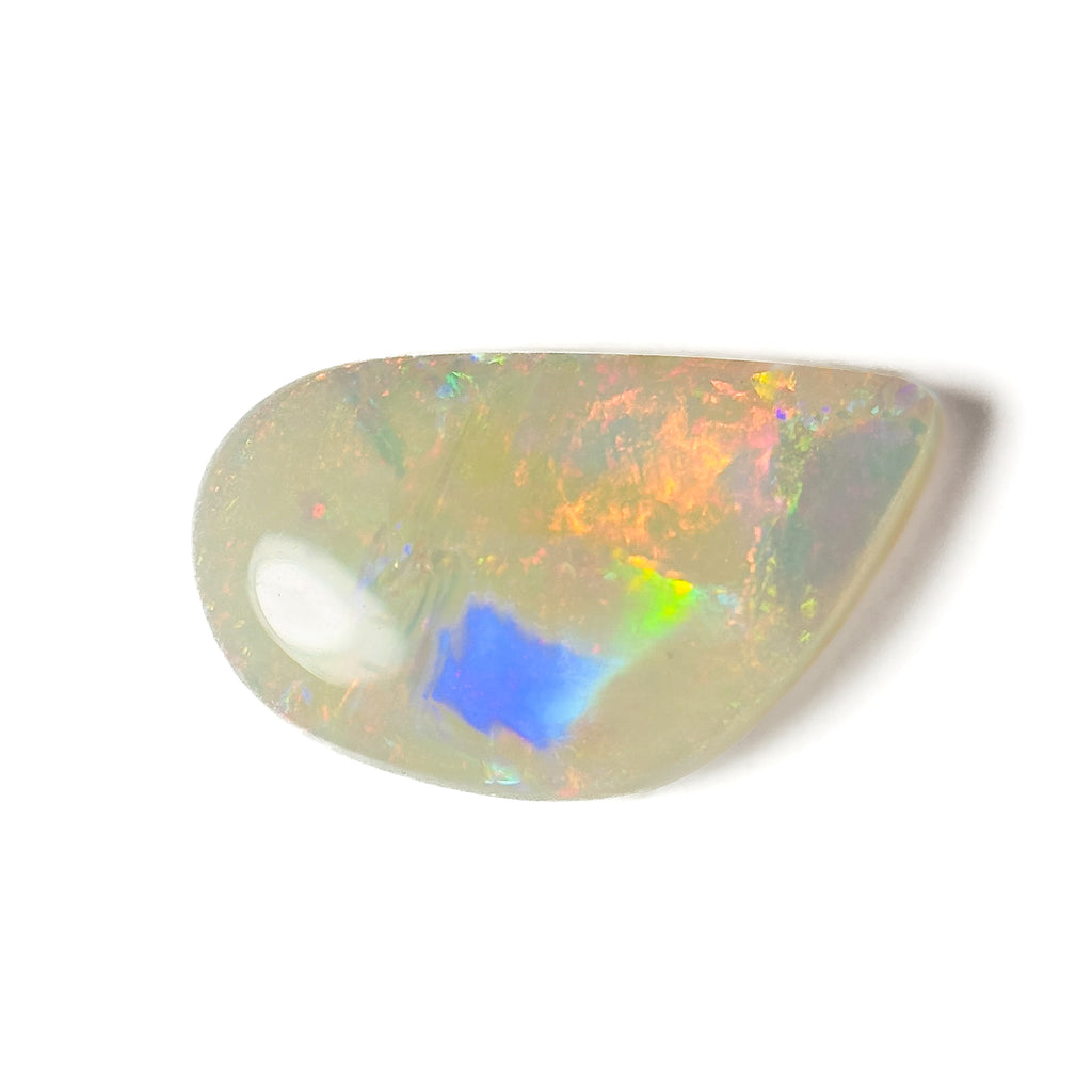 White Opal Multicolour Harlequin 19x8.5x4 Cabochon Freeform 2.80 Carat