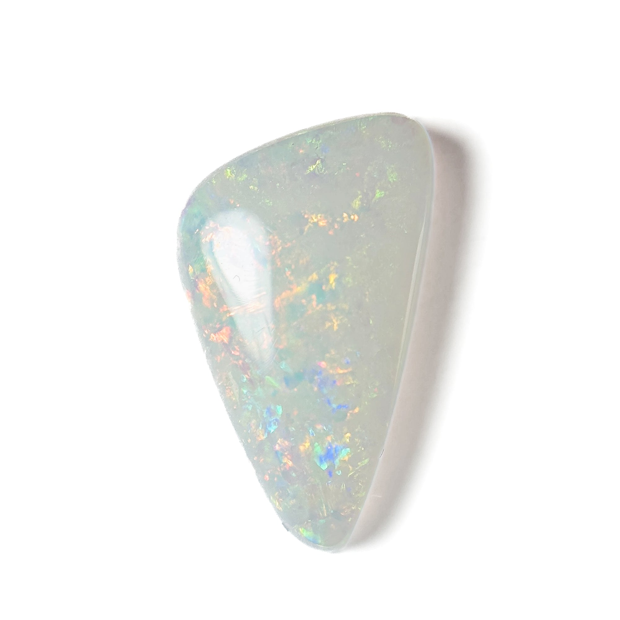 White Opal Multicolour 16x9x4 Cabochon Freeform 3.40 Carat