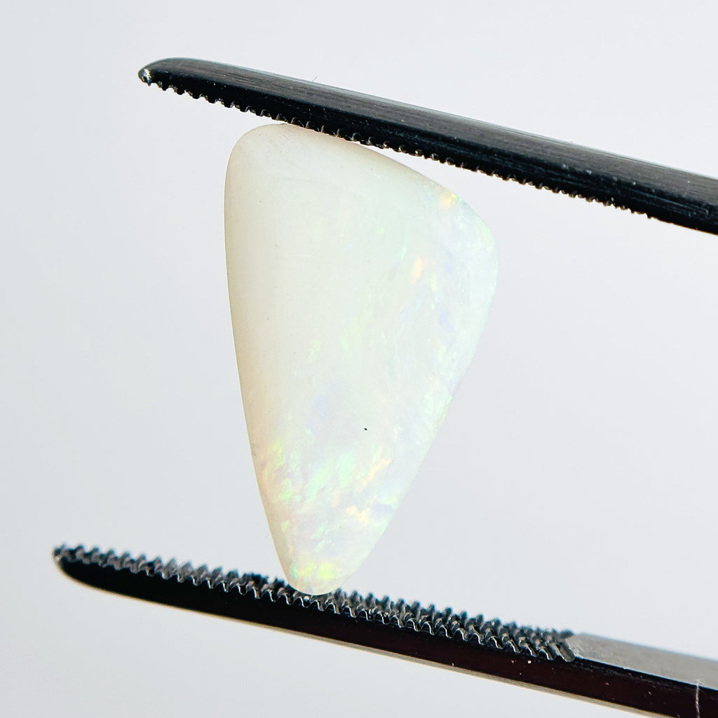 White Opal Multicolour 16x9x4 Cabochon Freeform 3.40 Carat