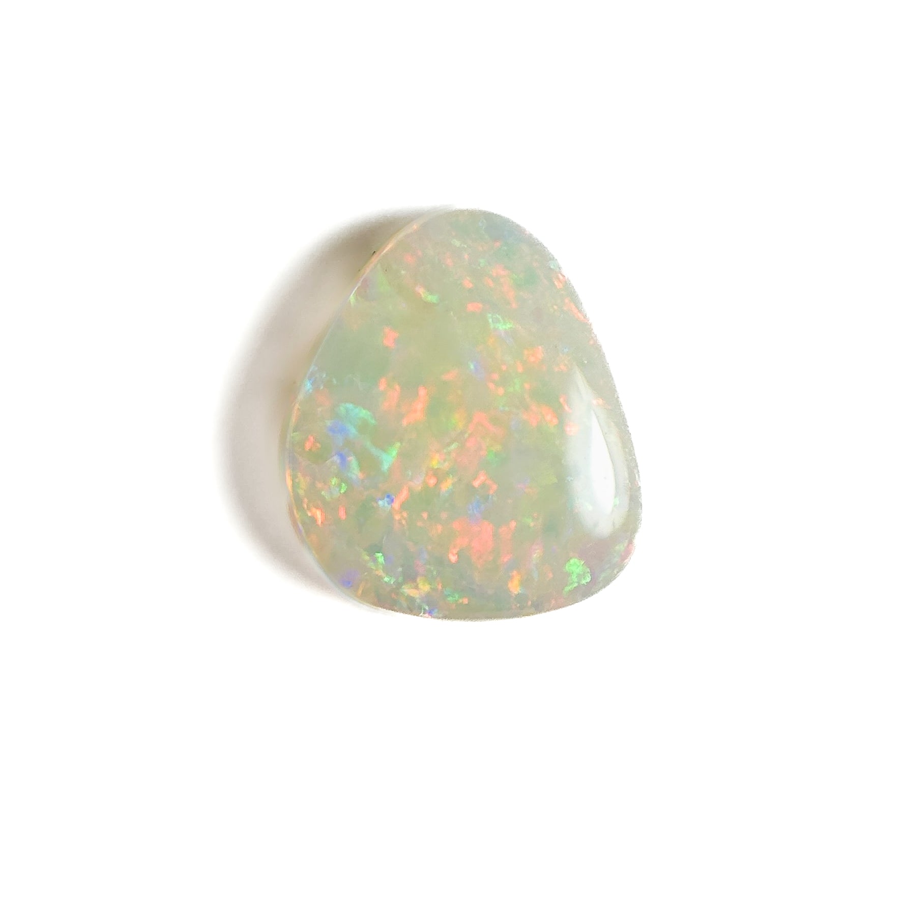 White Opal Multicolour 10x8x3.5 Cabochon Freeform 2.15 Carat