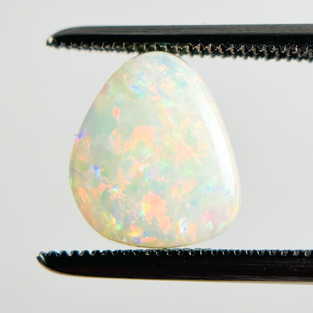 White Opal Multicolour 10x8x3.5 Cabochon Freeform 2.15 Carat