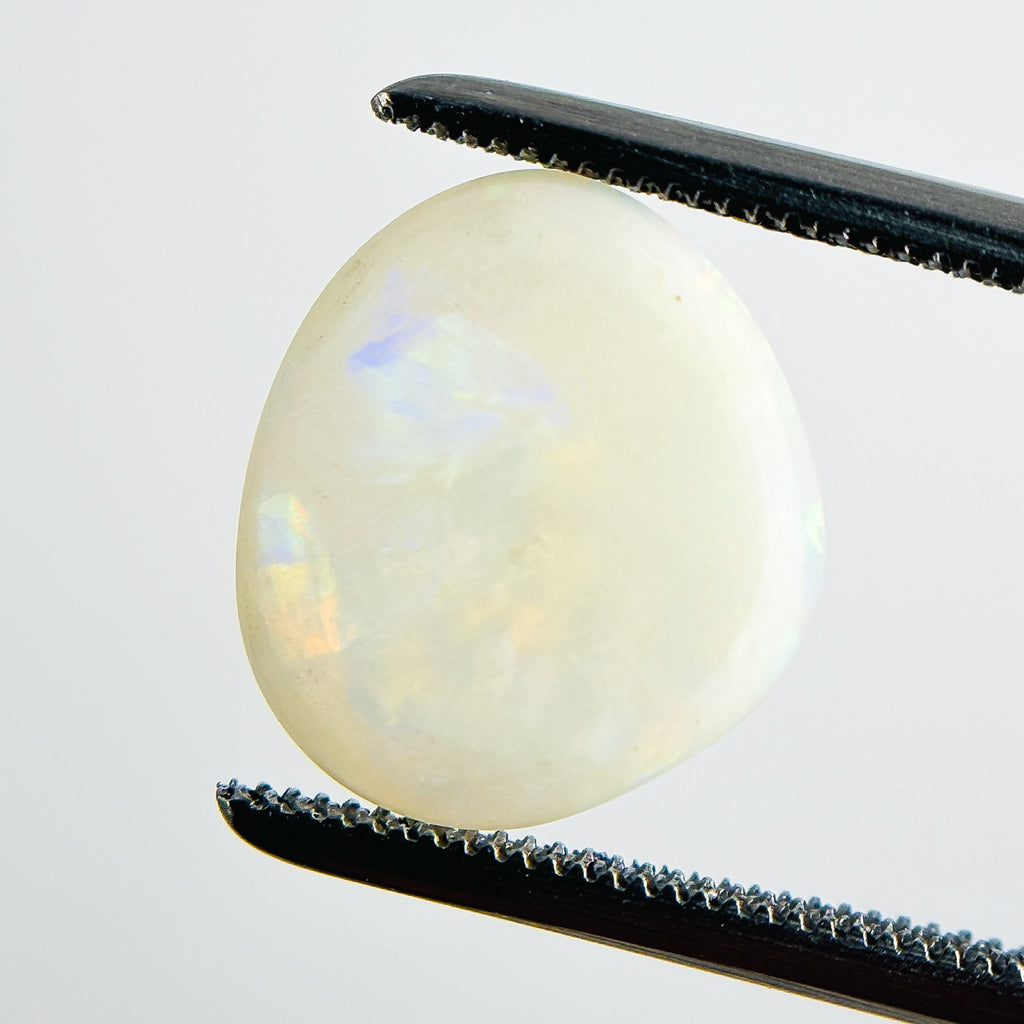 White Opal Red Multicolour 12x11x2.7 Cabochon Freeform 2.20 Carat