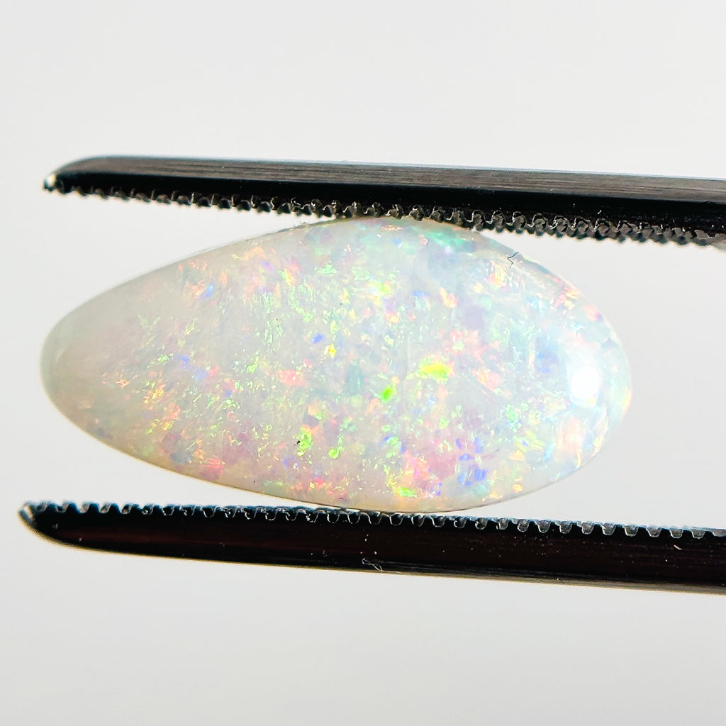 White Opal Multicolour 16x8x3.5 Cabochon Freeform 2.60 Carat
