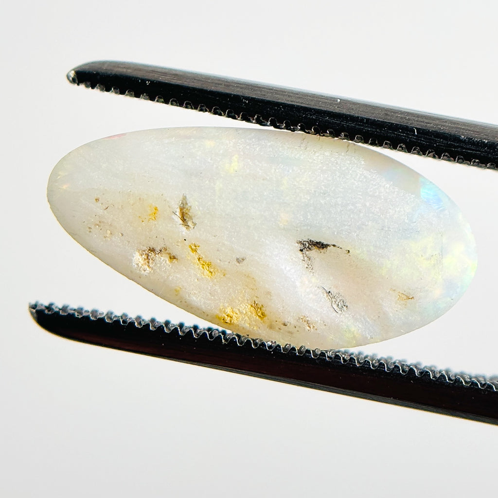 White Opal Multicolour 16x8x3.5 Cabochon Freeform 2.60 Carat