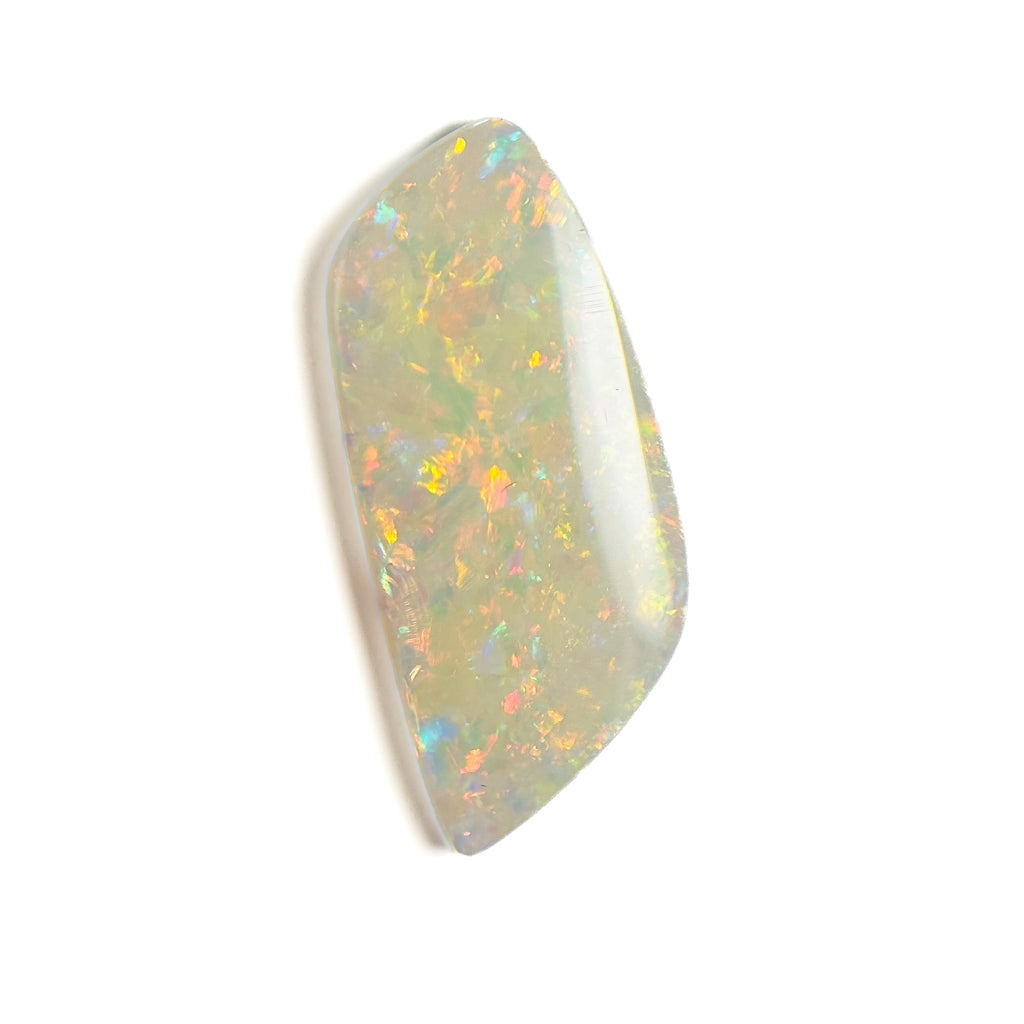 White Opal Red Multicolour 22x10x2.5 Cabochon Freeform 3.30 Carat