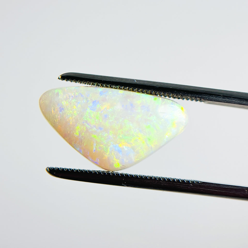 White Opal Multicolour 28x10x4 Cabochon Freeform 3.75 Carat