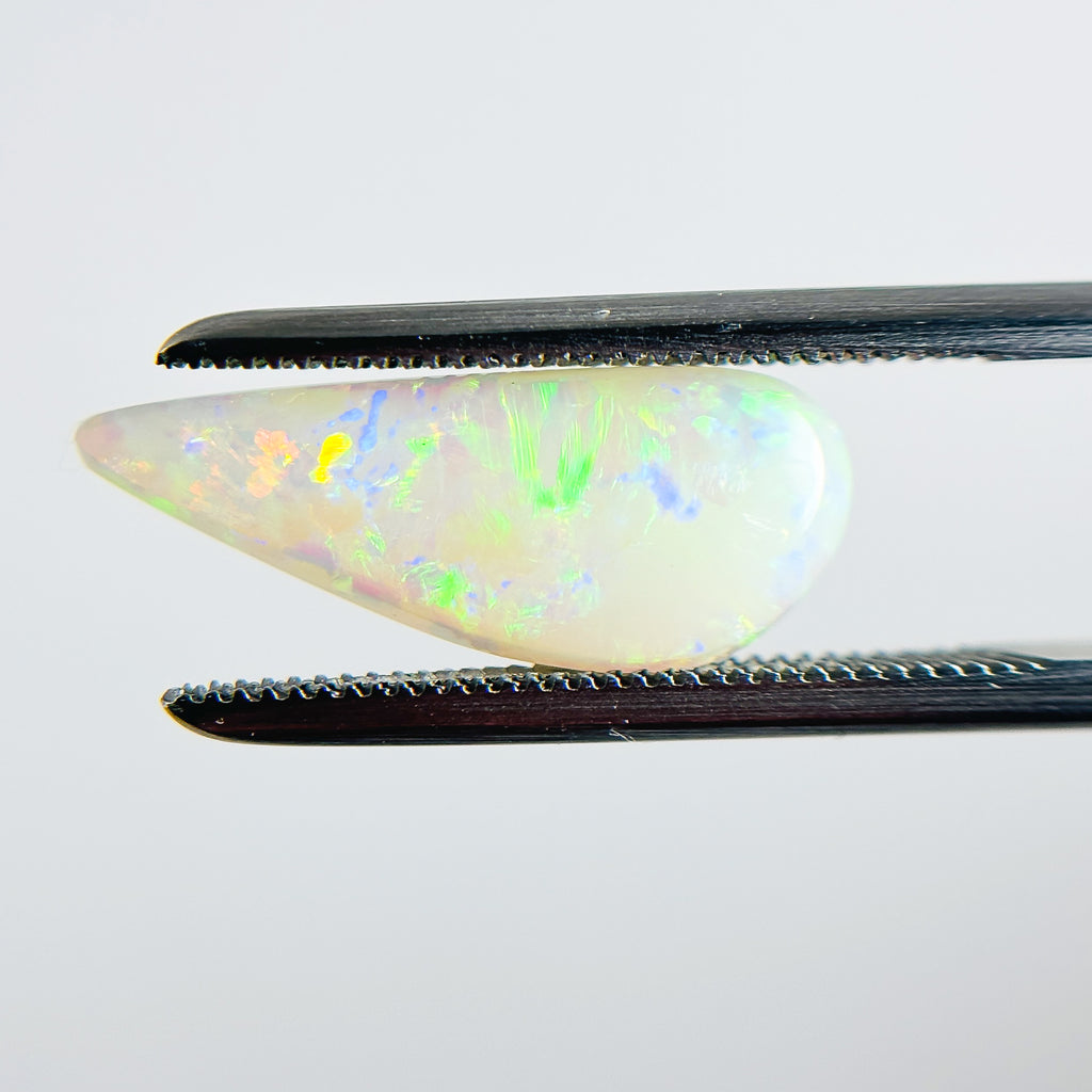 White Opal Multicolour 17x7x3 Cabochon Freeform 1.95 Carat