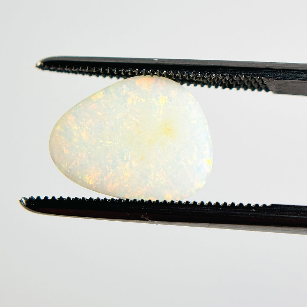 White Opal Red Multicolour 12x10x2.5 Cabochon Freeform 1.85 Carat