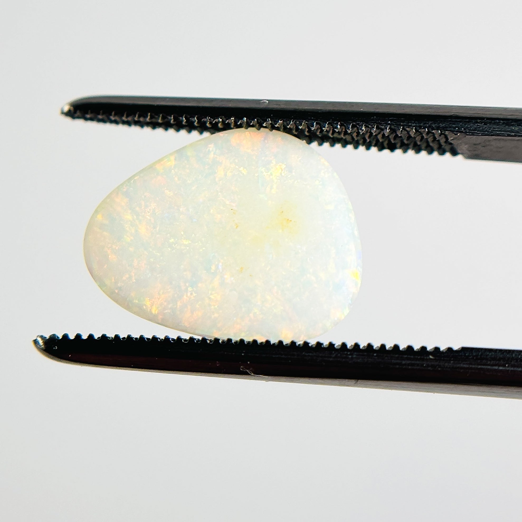 White Opal Red Multicolour 12x10x2.5 Cabochon Freeform 1.85 Carat