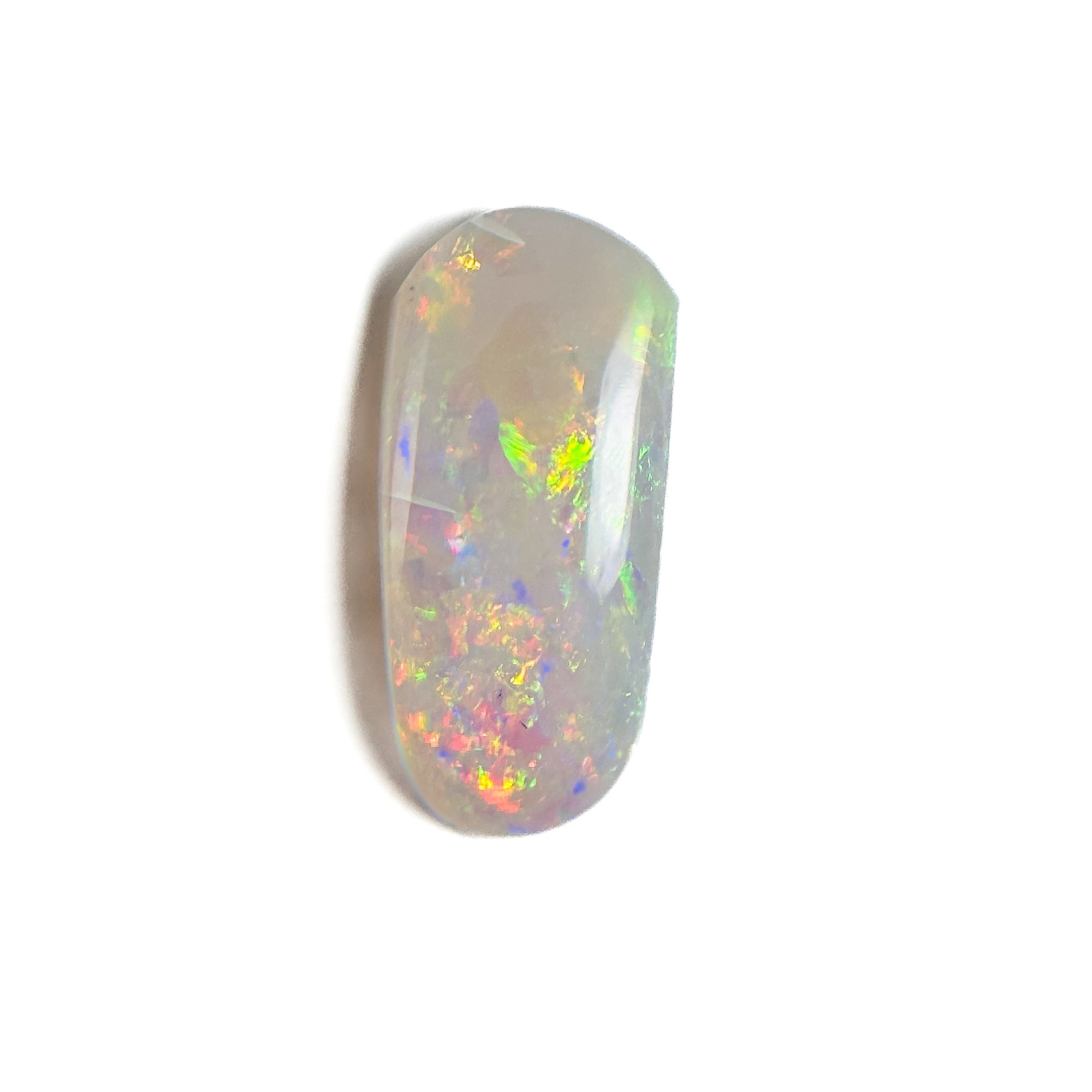 White Opal Multicolour 15x7x3.5 Cabochon Freeform 2.50 Carat