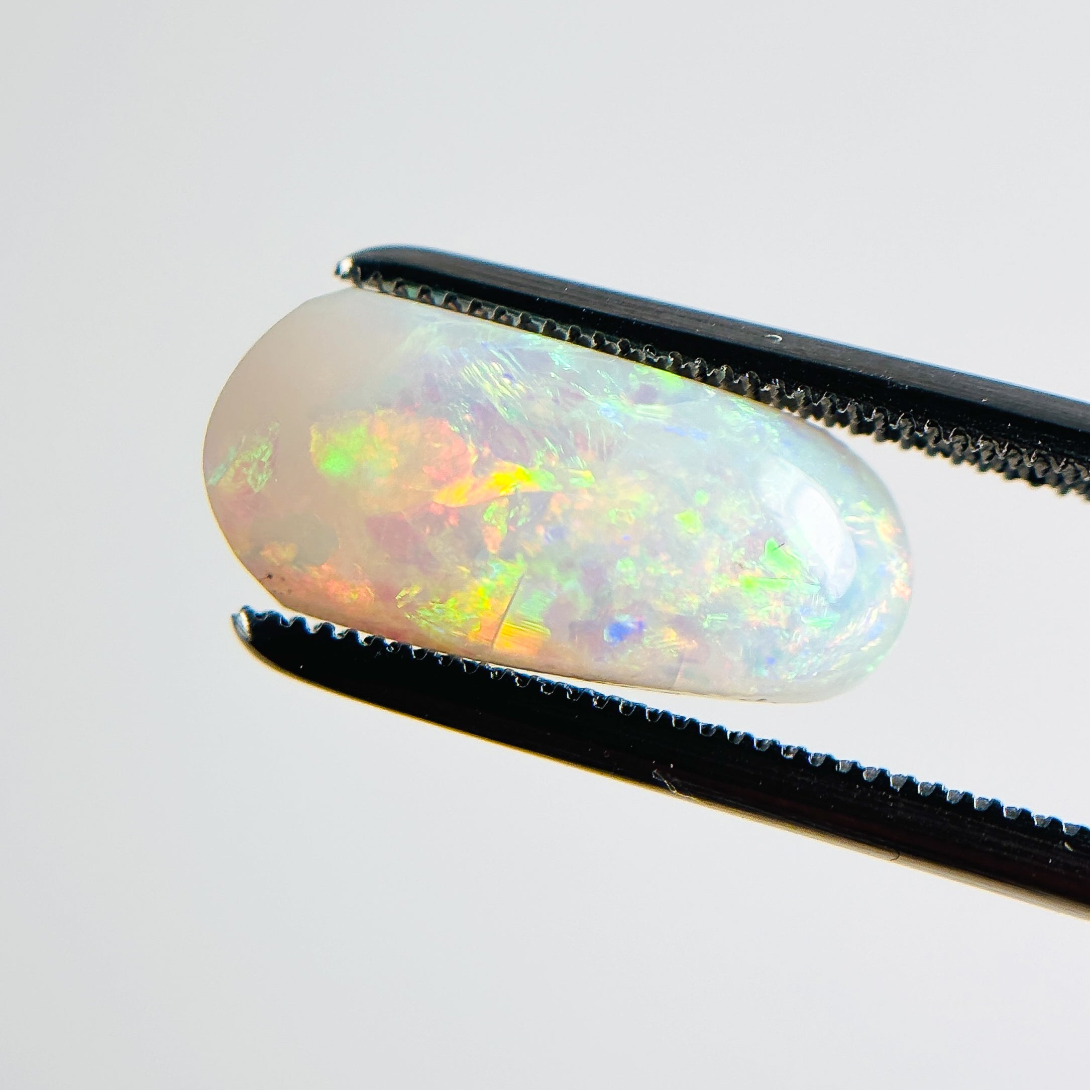 White Opal Multicolour 15x7x3.5 Cabochon Freeform 2.50 Carat