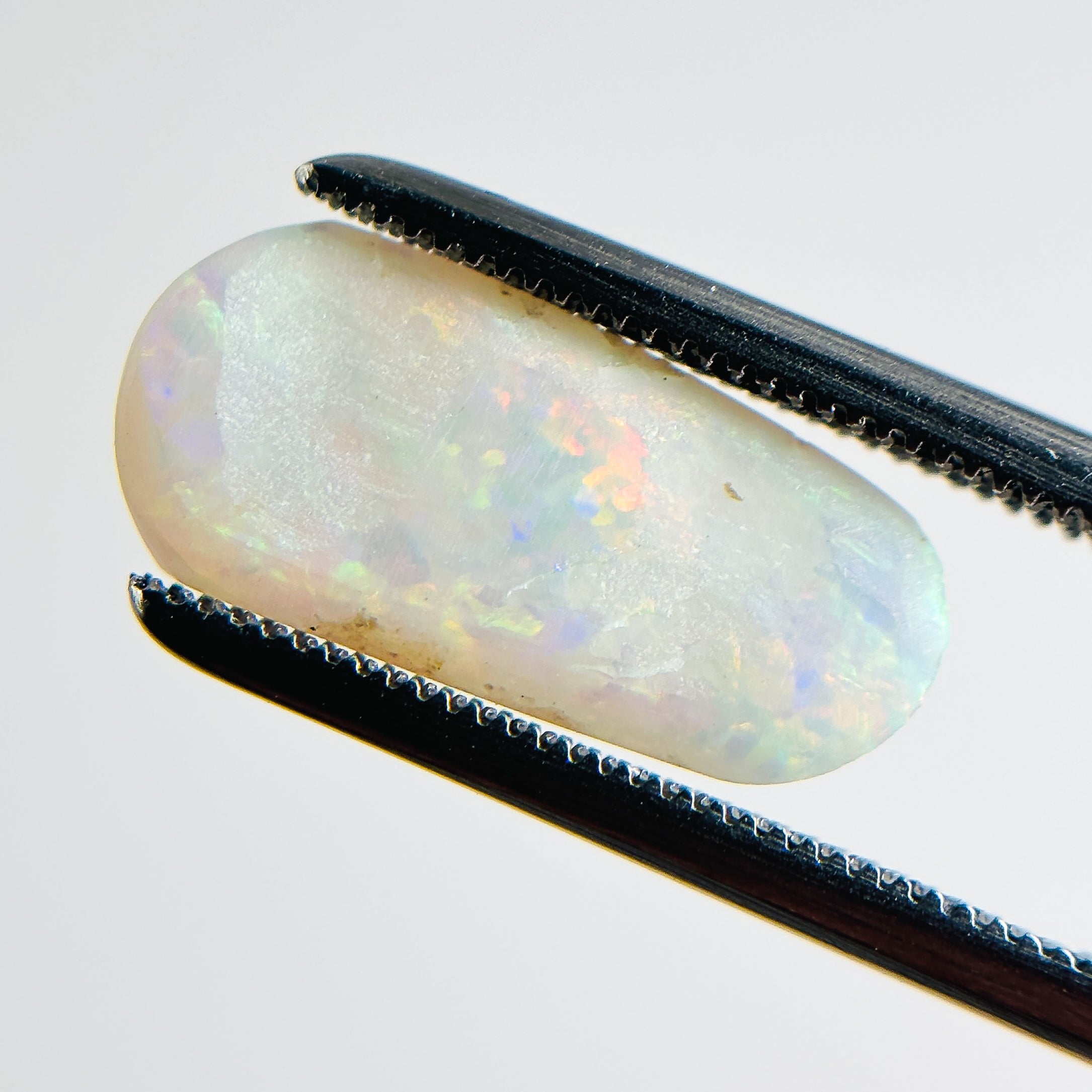 White Opal Multicolour 15x7x3.5 Cabochon Freeform 2.50 Carat