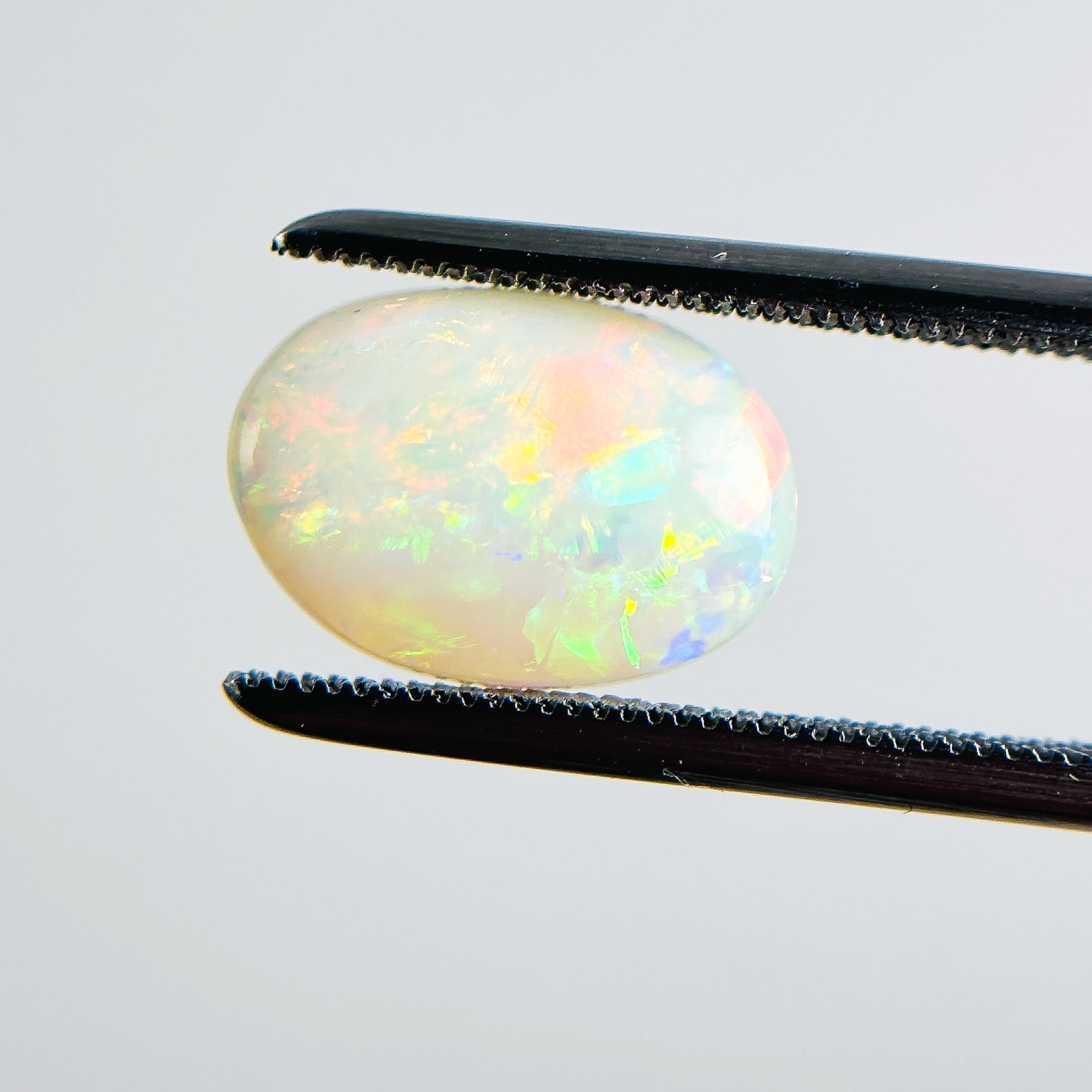 White Opal Multicolour 12x8x3 Cabochon Freeform 2.00 Carat