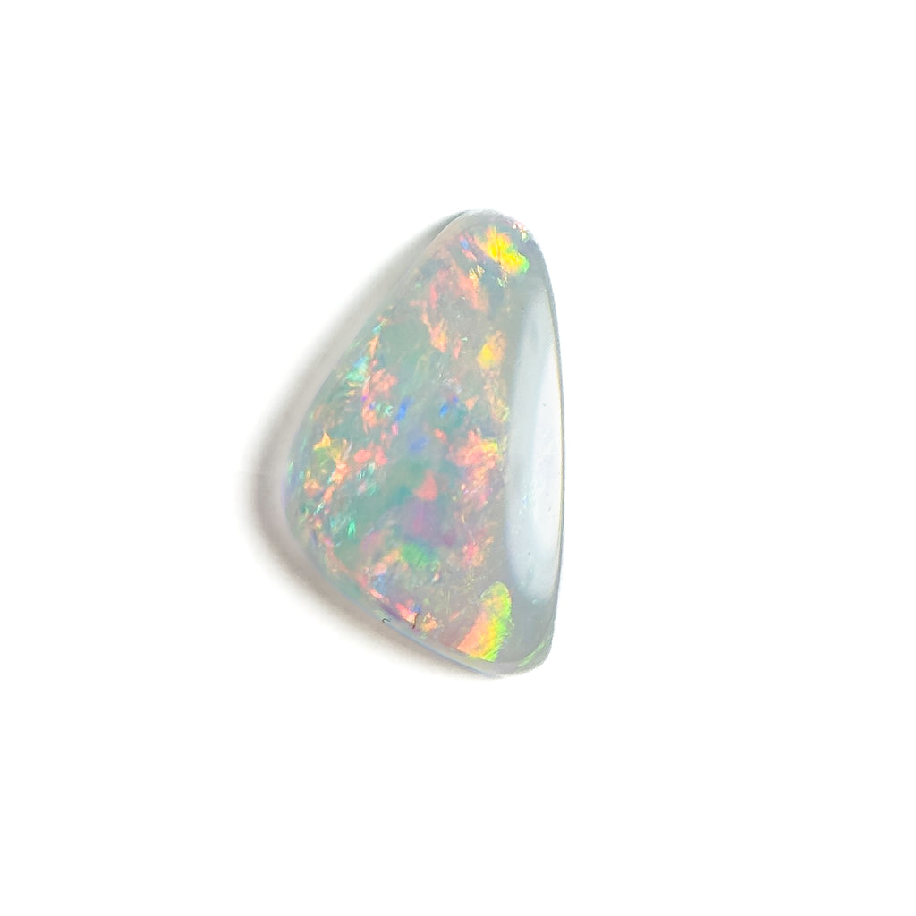 White Opal Red Multicolour 10x6x2.5 Cabochon Freeform 1.00 Carat