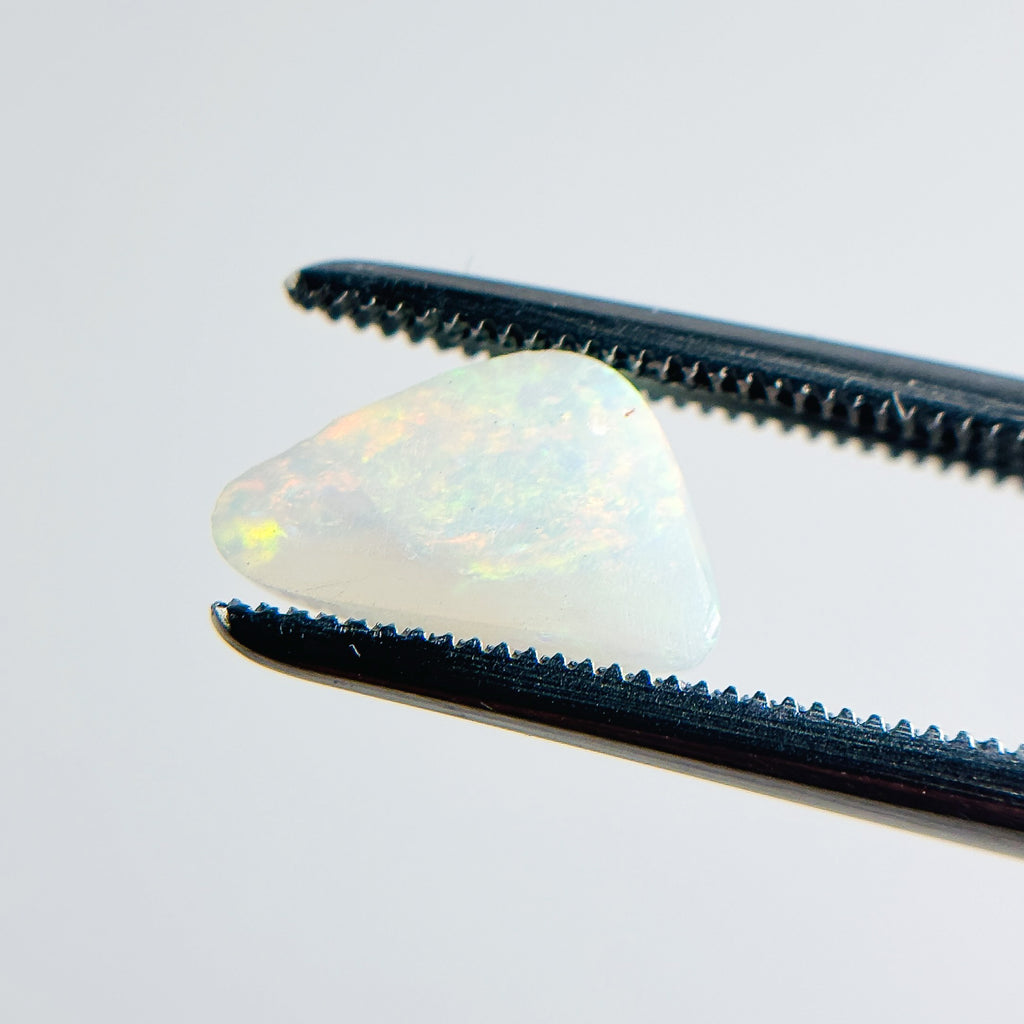 White Opal Red Multicolour 10x6x2.5 Cabochon Freeform 1.00 Carat