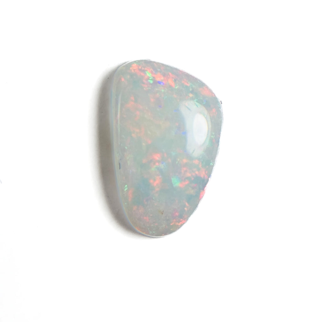 White Opal Multicolour 11x7x3 Cabochon Freeform 1.75 Carat
