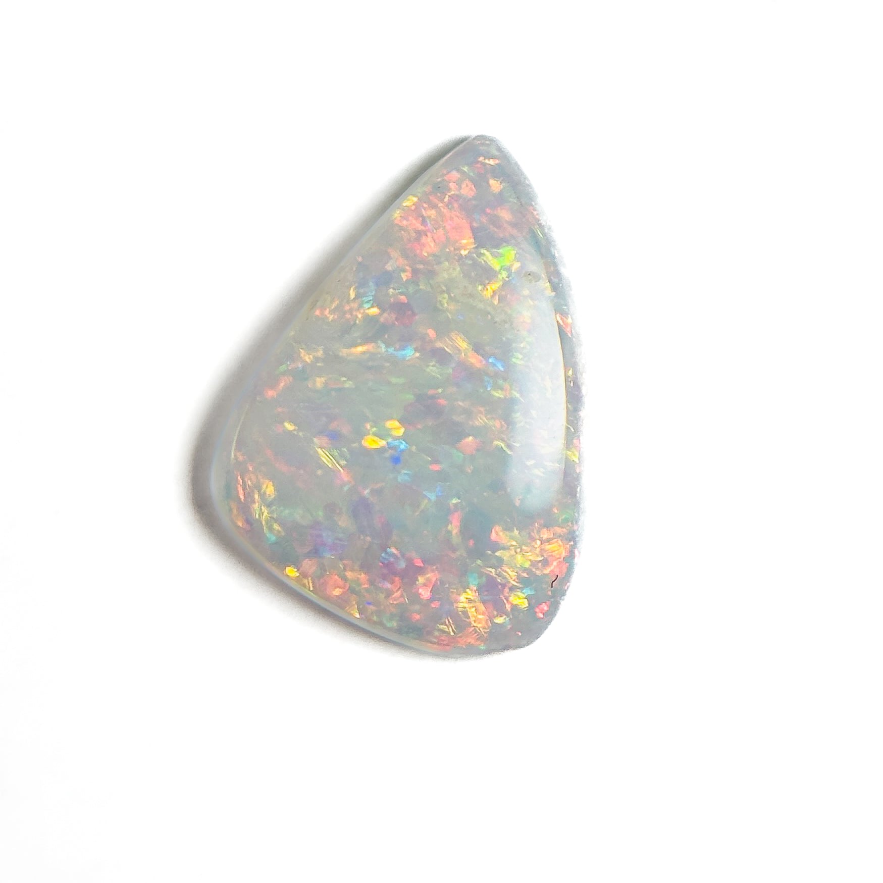 White Opal Multicolour 12x9x2.5 Cabochon Freeform 1.50 Carat
