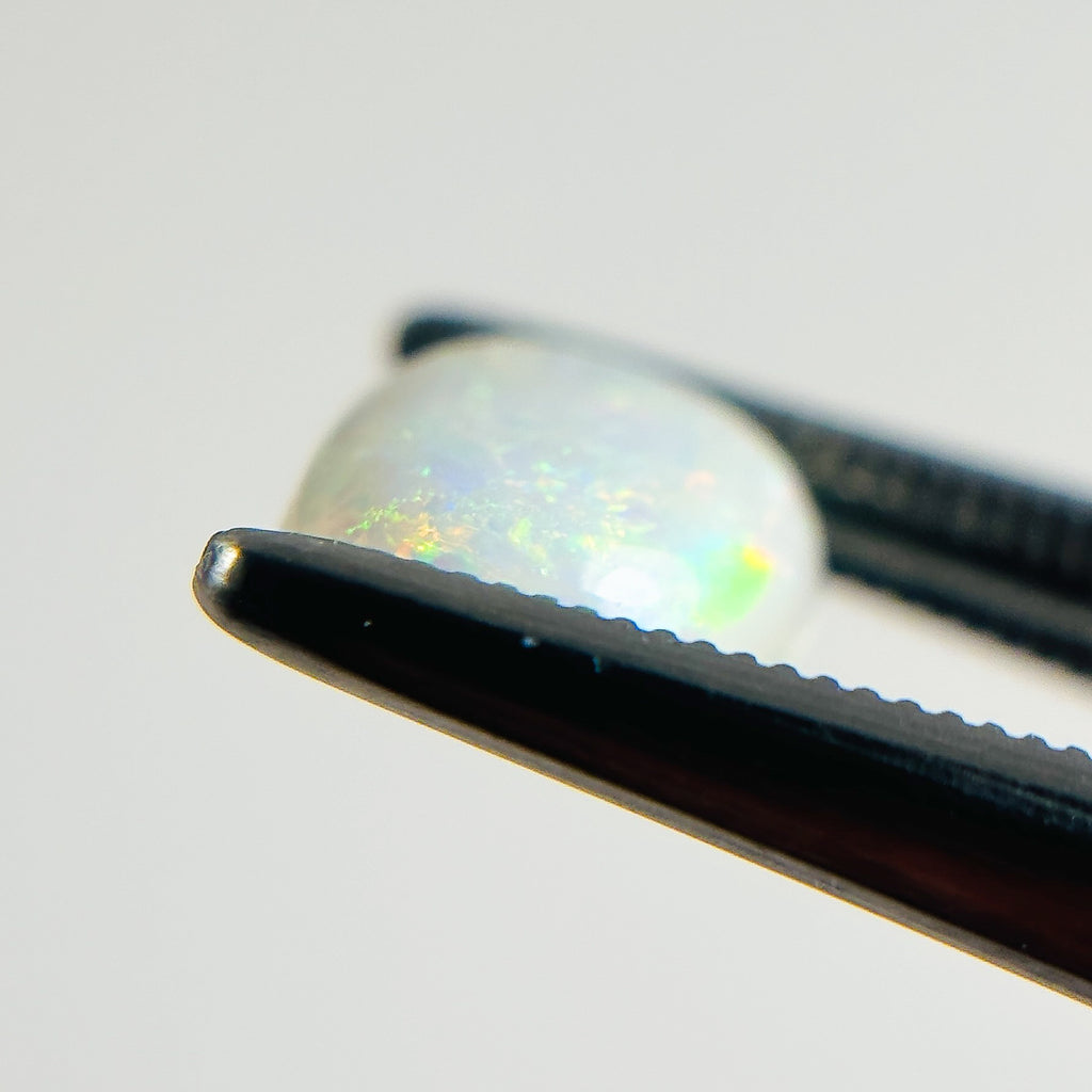 White Opal Red Multicolour 10x7x3 Cabochon Freeform 1.4 Carat