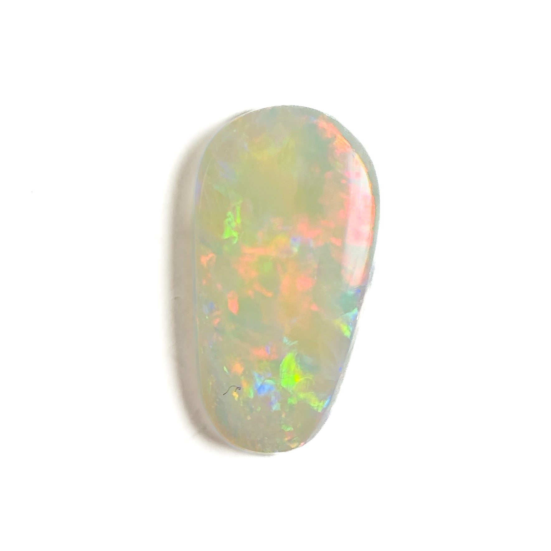 White Opal Red Multicolour 12x7x2.5 Cabochon Freeform 1.65 Carat