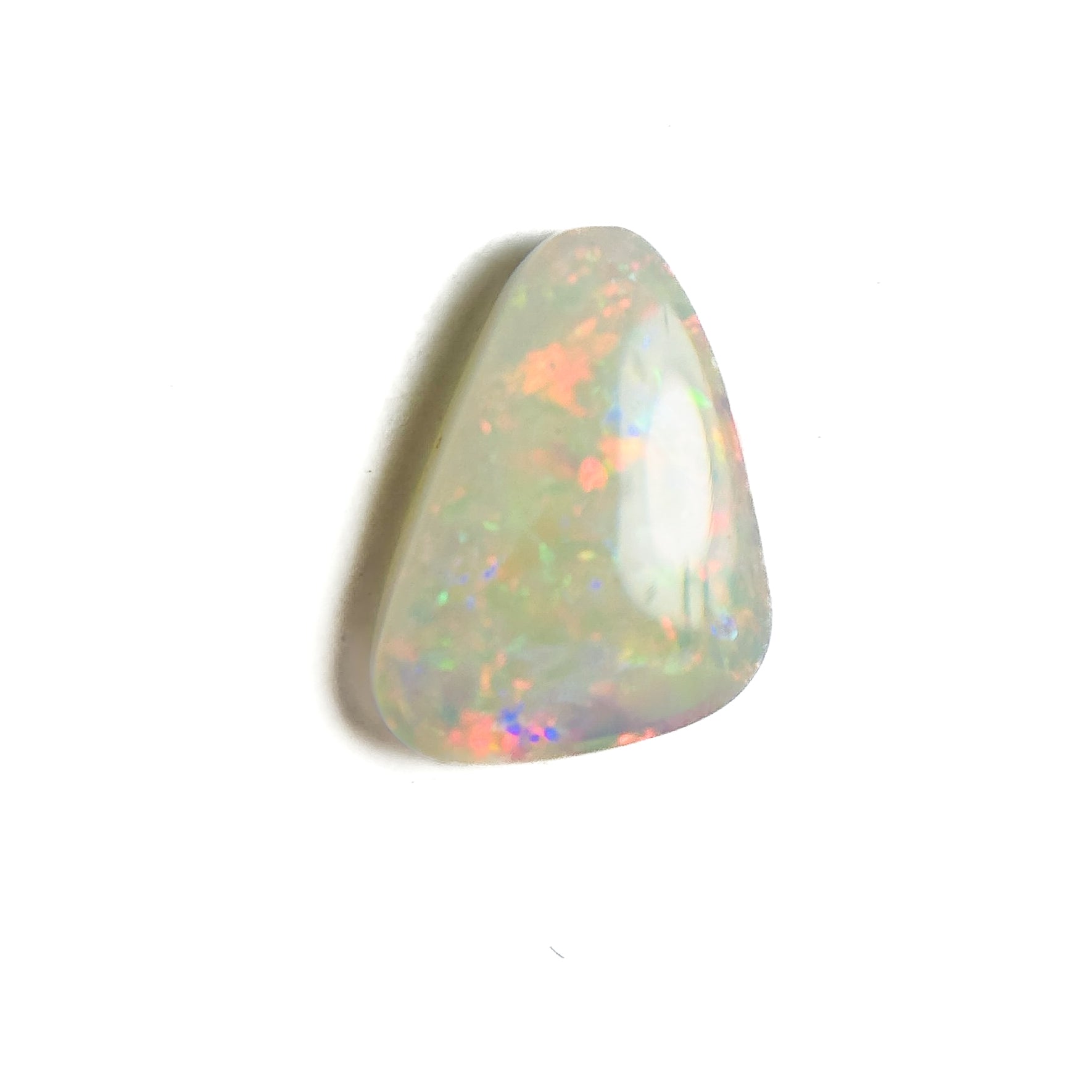 White Opal Multicolour 9x7x2.7 Cabochon Freeform 1.2 Carat