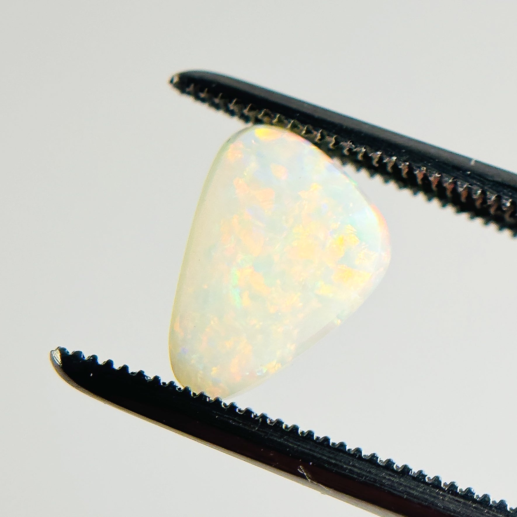 White Opal Multicolour 9x7x2.7 Cabochon Freeform 1.2 Carat