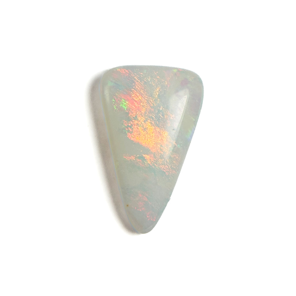 White Opal Multicolour 14X9X3.5 Cabochon Triangle 2.70 Carat