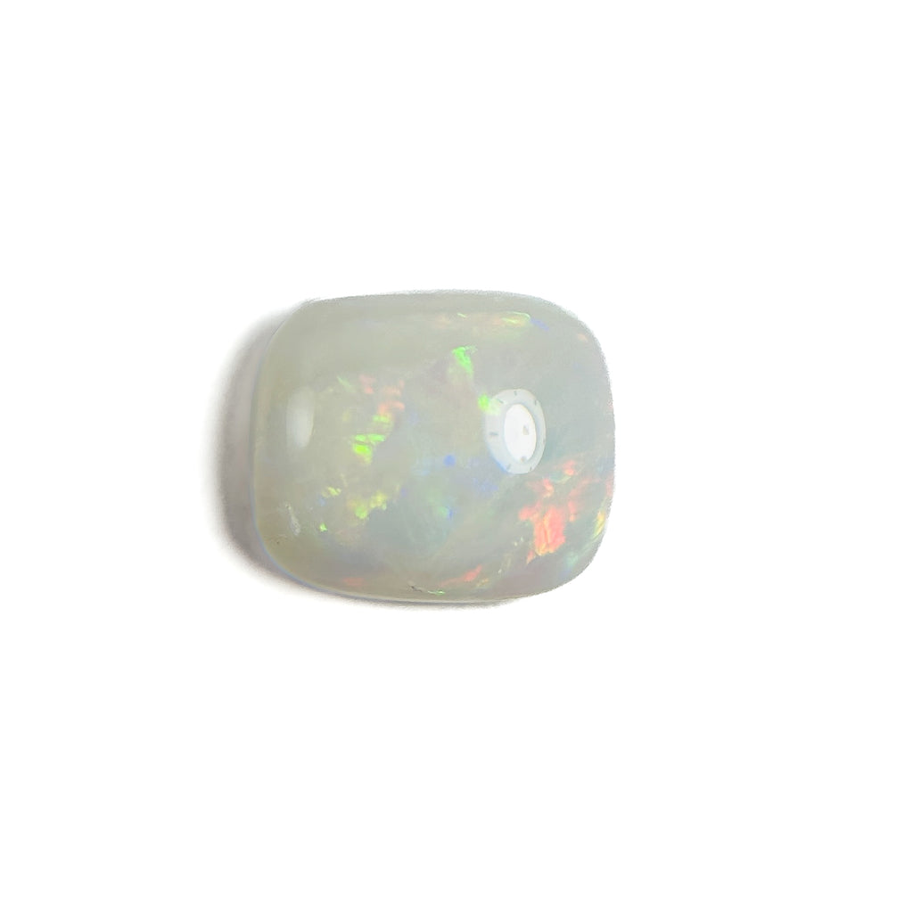 White Opal Multicolour 10x8x4 Cabochon Cushion 2.20 Carat
