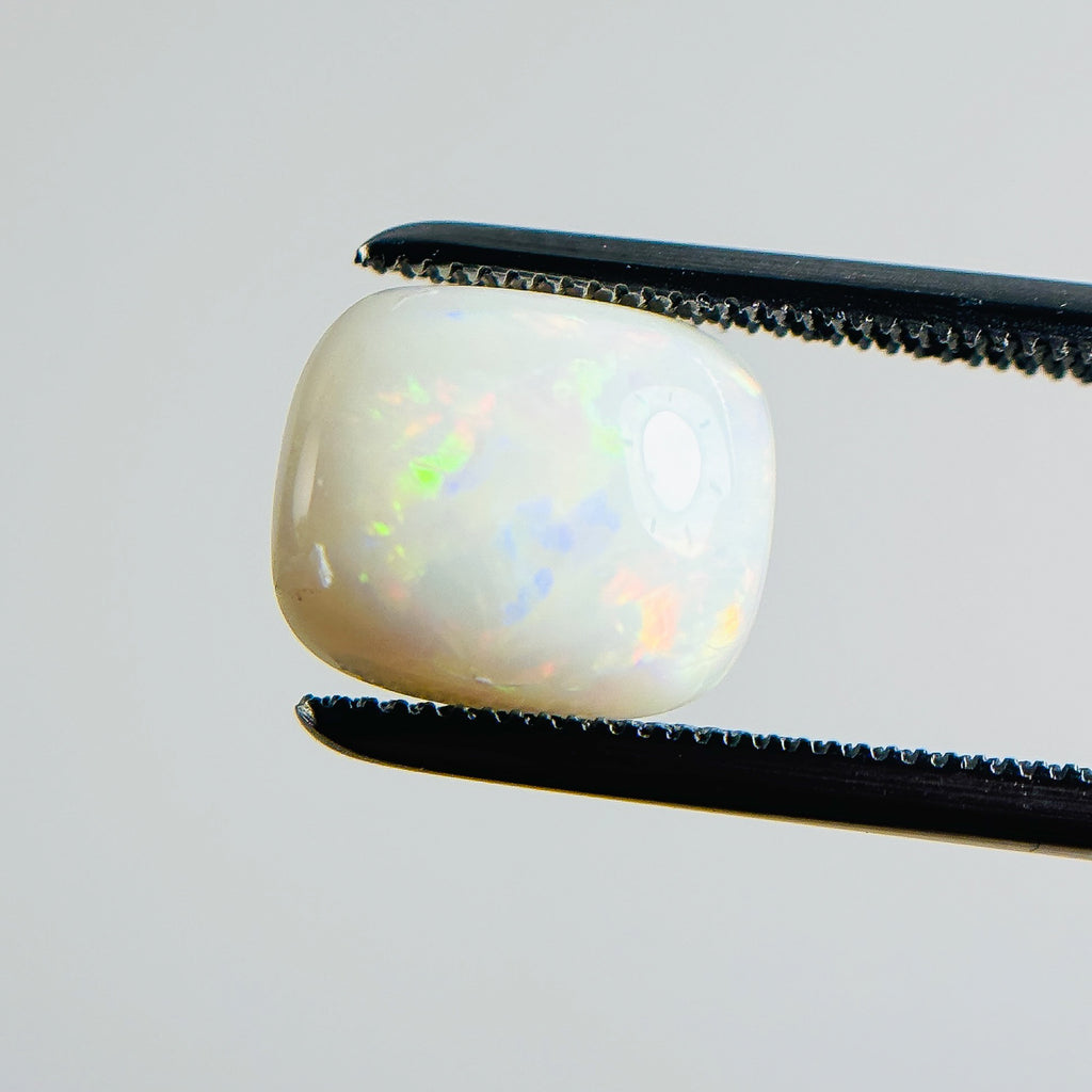 White Opal Multicolour 10x8x4 Cabochon Cushion 2.20 Carat