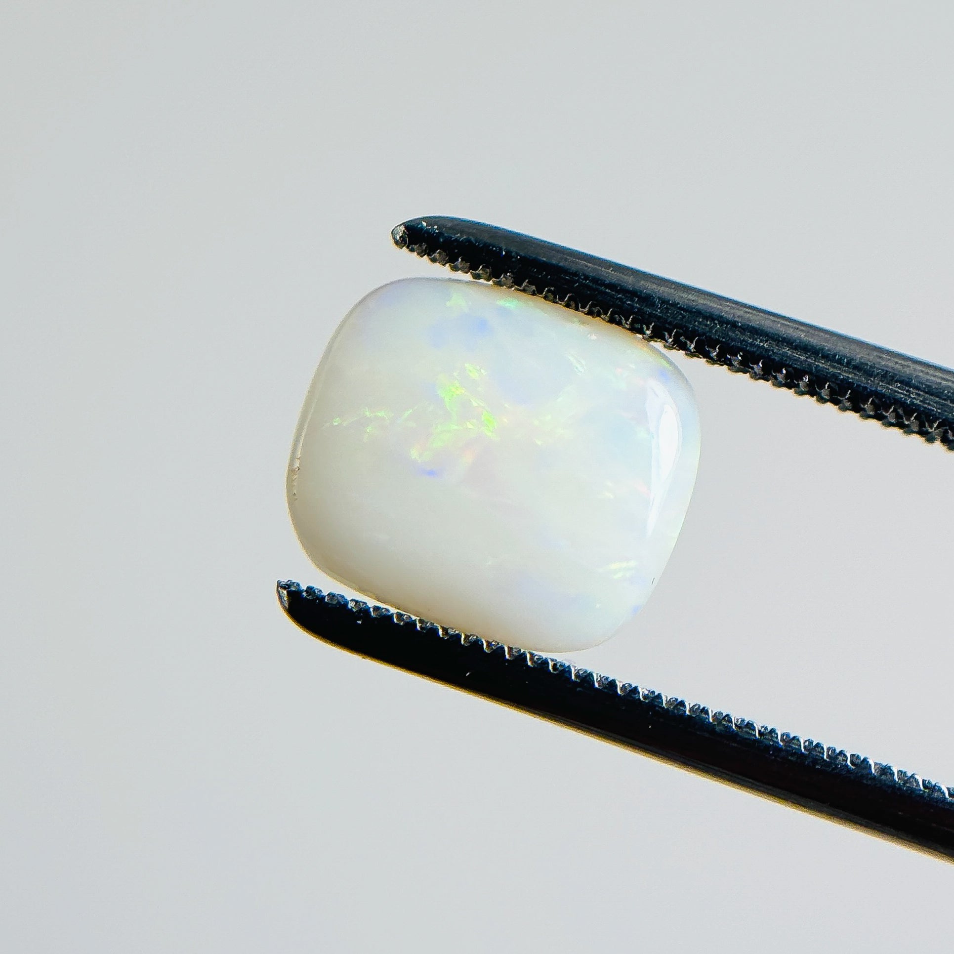 White Opal Multicolour 10x8x4 Cabochon Cushion 2.20 Carat