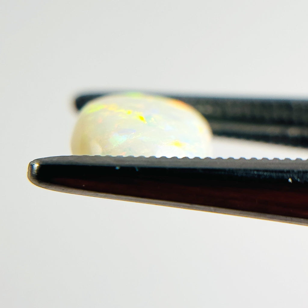 White Opal Multicolour 10x8X3.5 Cabochon Oval 1.85 Carat