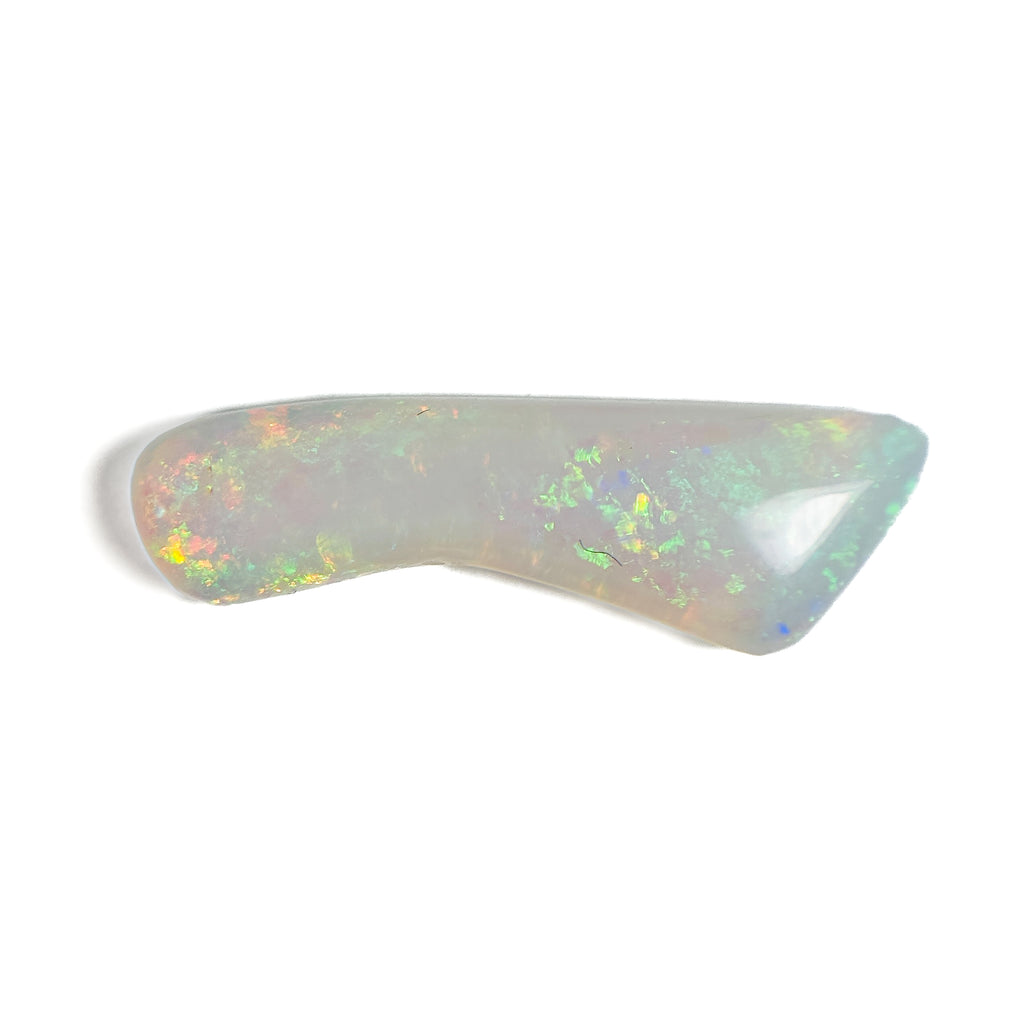 Crystal Opal Blue Green 24x7.5x4 Cabochon Fossil Freeform 4.45 Carat