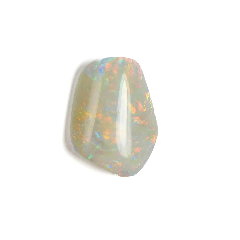 White Opal Multicolour 13x10x4 Cabochon Fossil Freeform 2.85 Carat