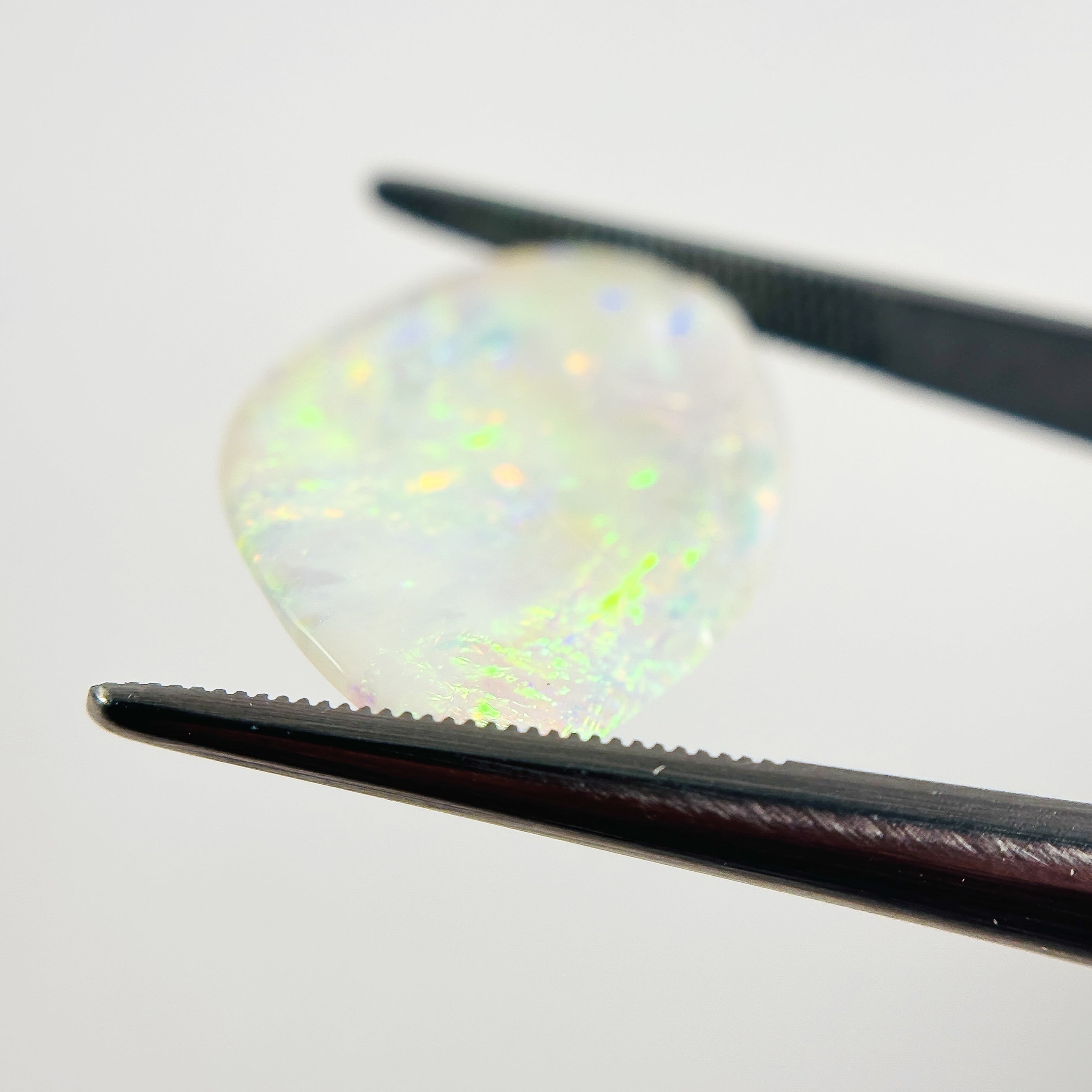 White Opal Red Multicolour 24x17x4 Cabochon Fossil Freeform 7.75 Carat