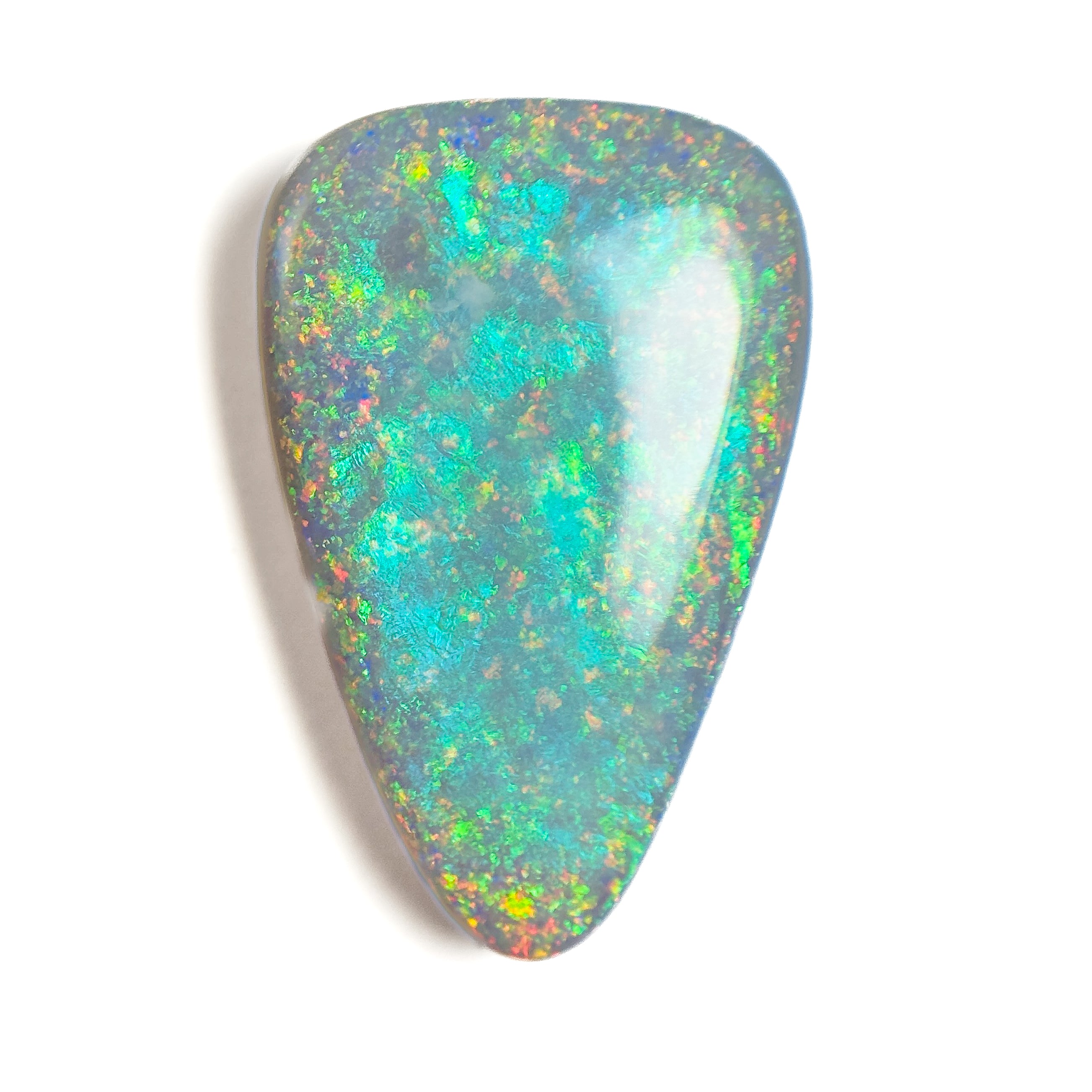 Semi Black Opal Multicolour 26x17x6.2 Cabochon Pear 16.45 Carat