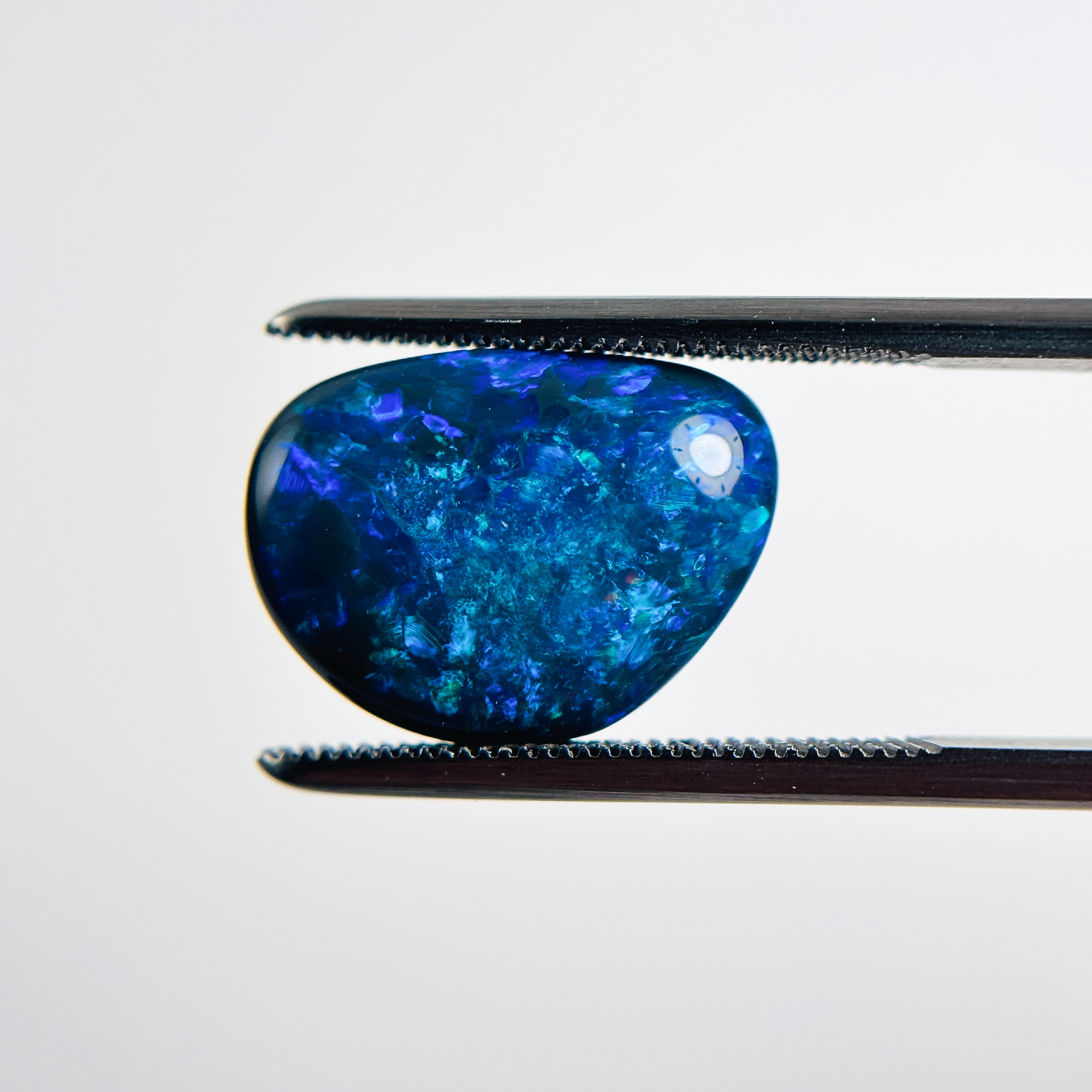 Black Opal Blue Green 14.6x10.8x4.2 Cabochon Freeform 4.25 Carat