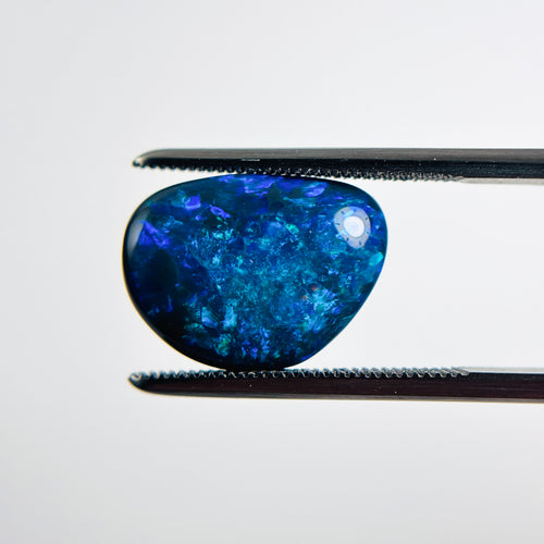Black Opal Blue Green 14.6x10.8x4.2 Cabochon Freeform 4.25 Carat
