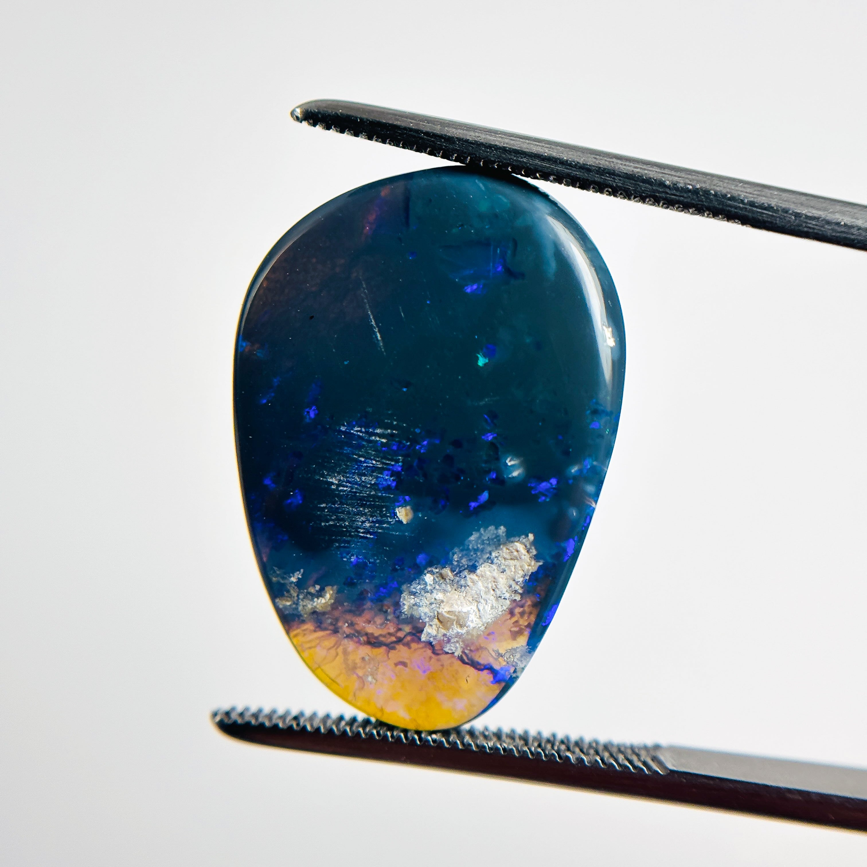 Black Opal Blue 22x15.6x4.3 Cabochon Freeform 9.20 Carat