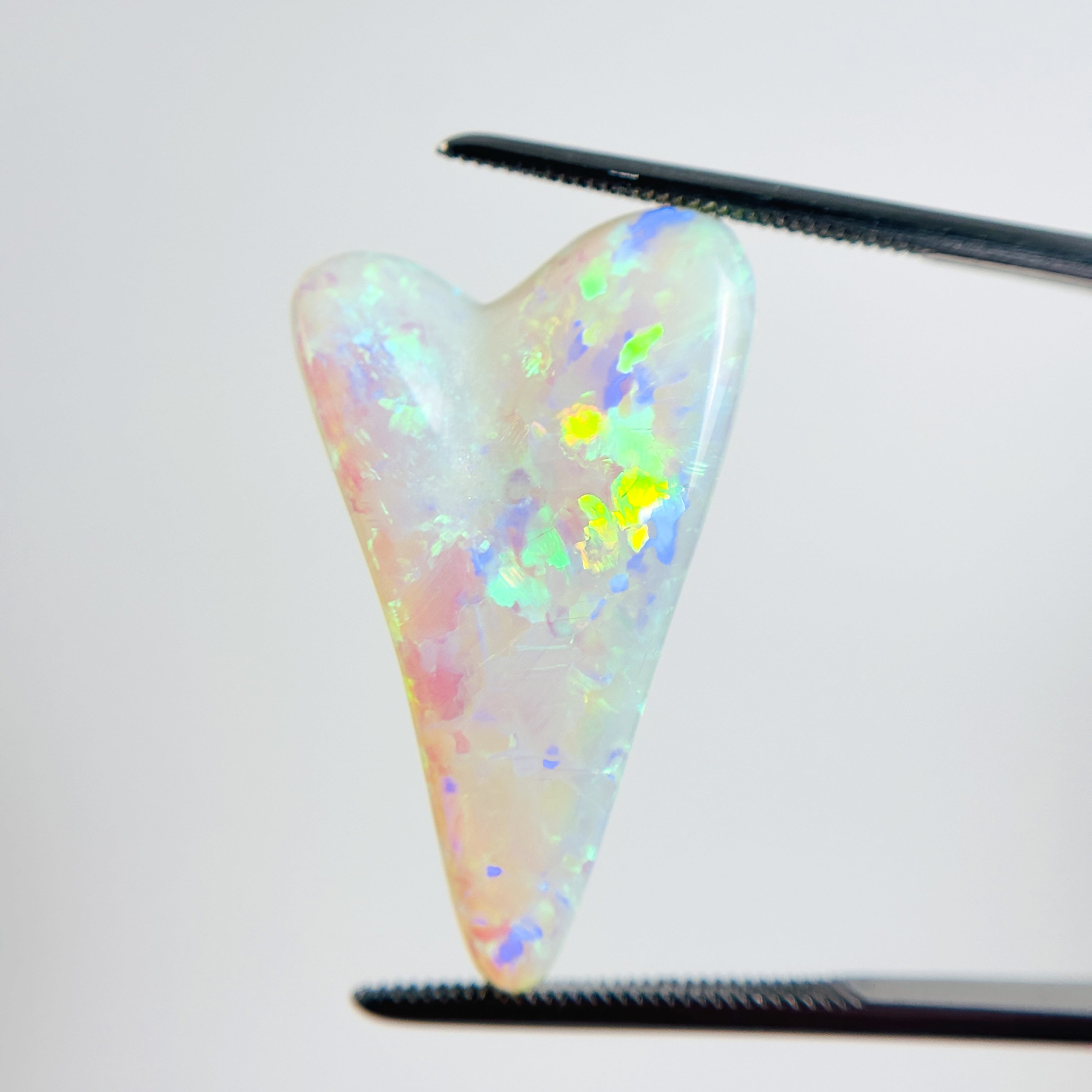 Crystal Opal Multicolour 29x17x7.2 Cabochon Heart 16.65 Carat