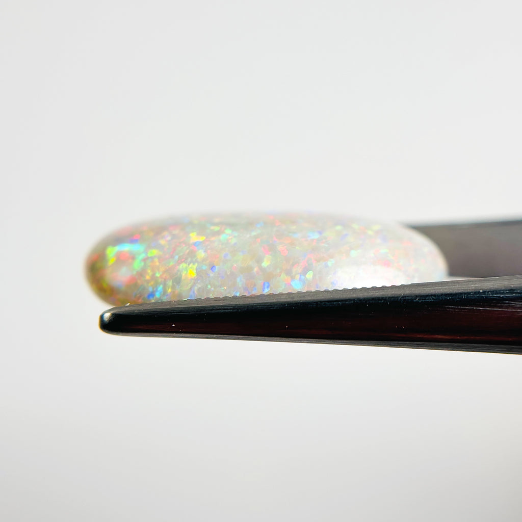 White Opal Red Multicolour 24x15x6 Cabochon Oval 14.95 Carat