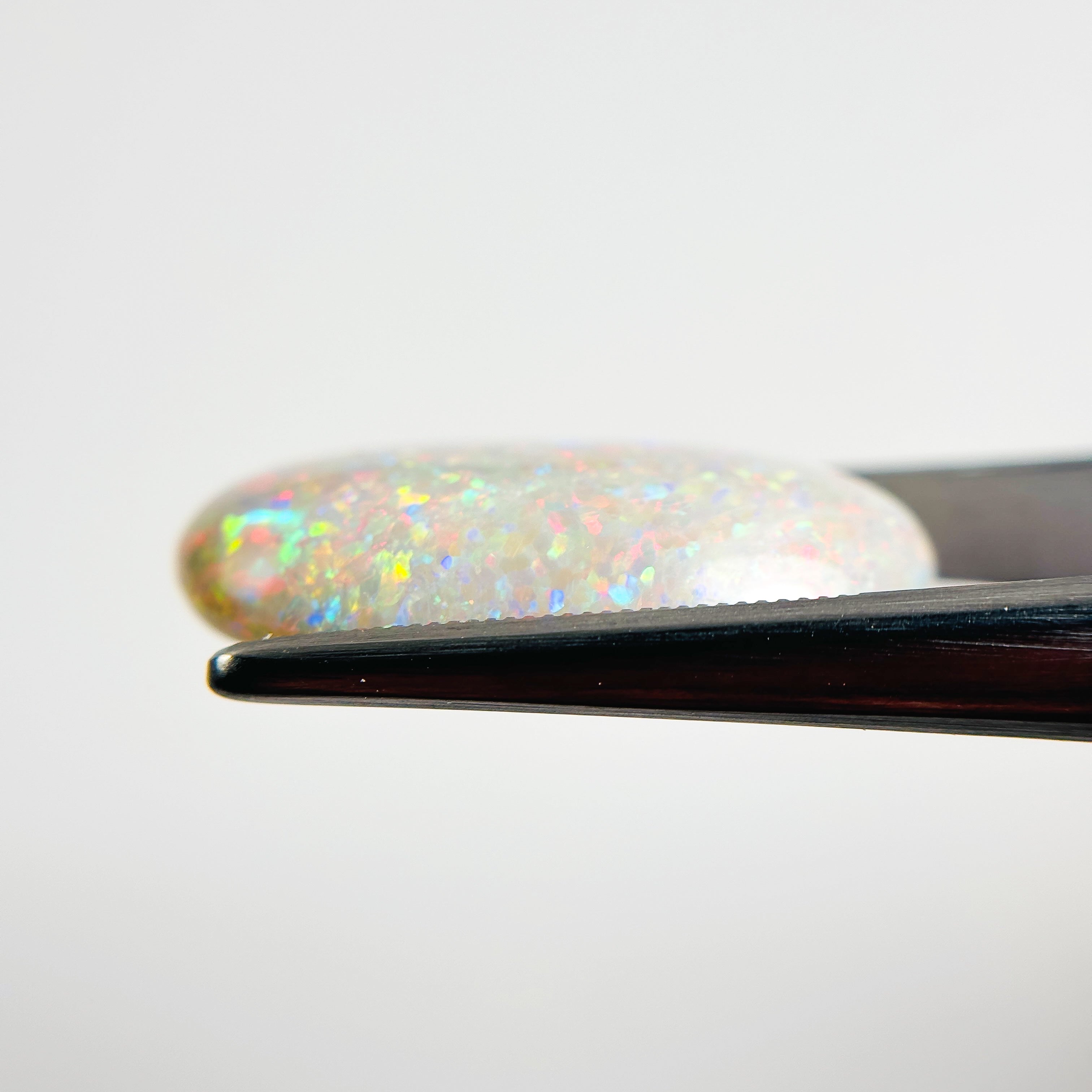 White Opal Red Multicolour 24x15x6 Cabochon Oval 14.95 Carat