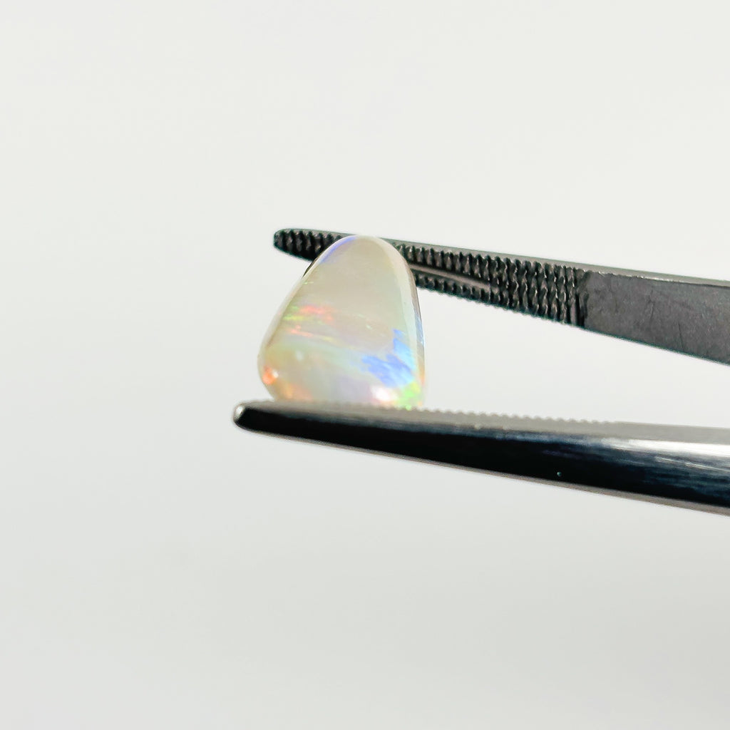 White Opal Red Multicolour 21x8.8x5 Cabochon Pear 5.85 Carat