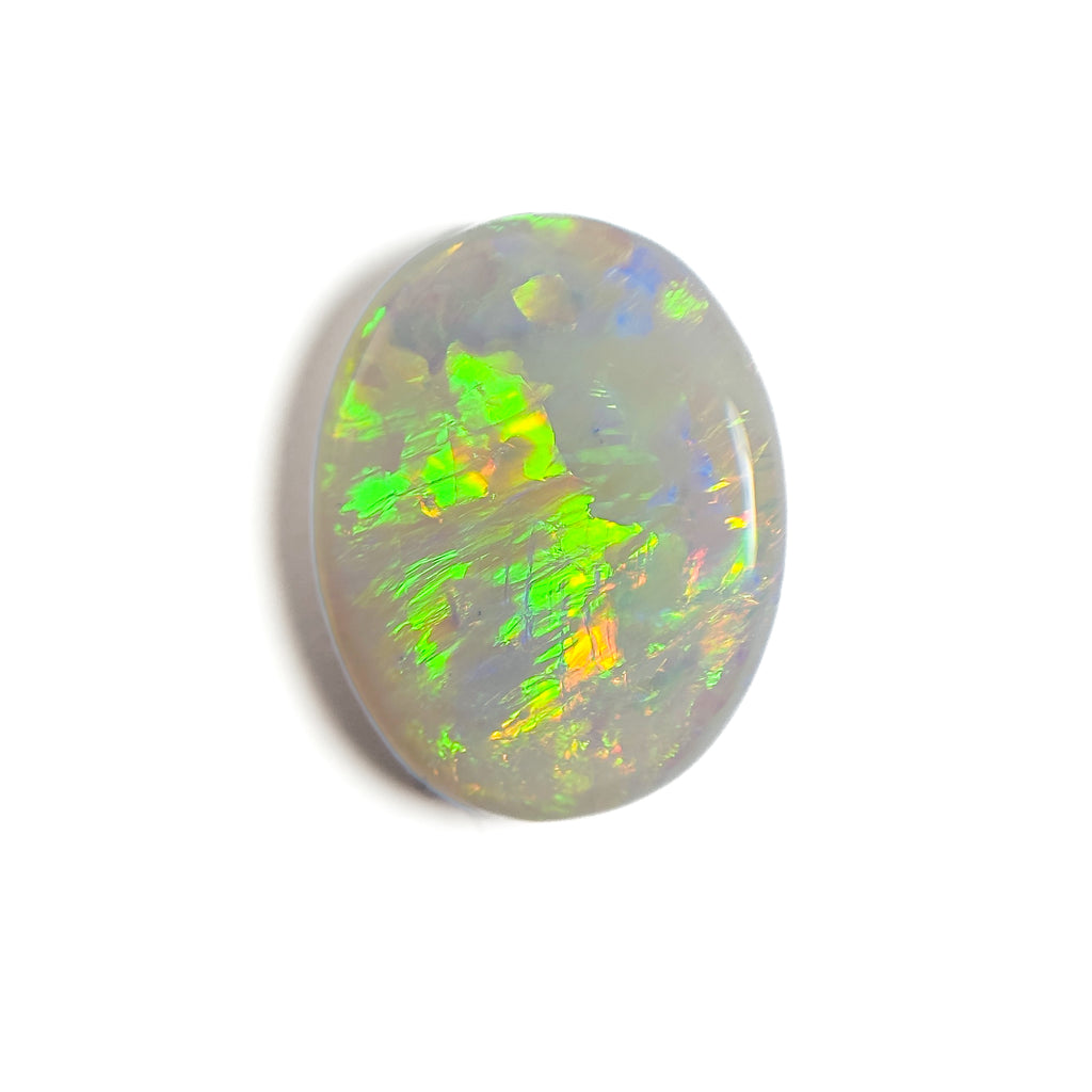White Opal Multicolour 18x14x5 Cabochon Oval 8.70 Carat