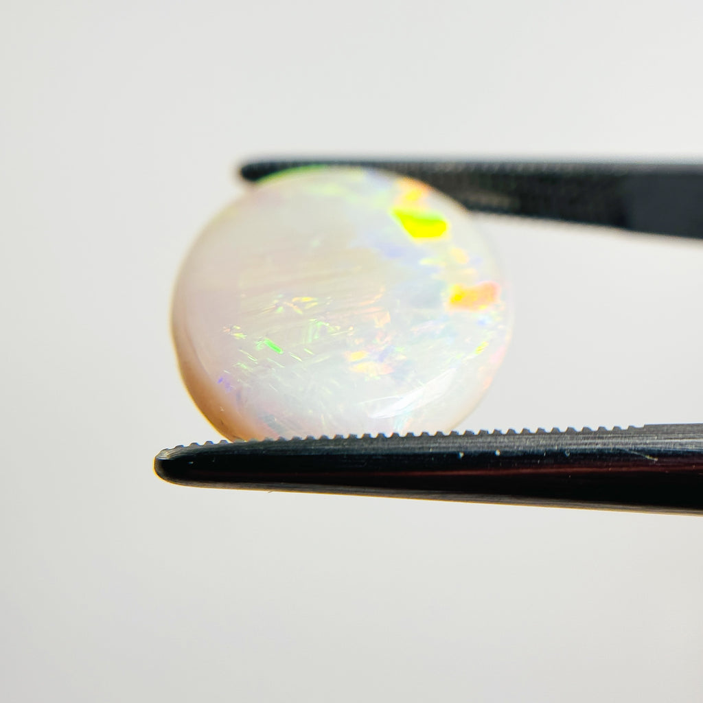 White Opal Multicolour 18x14x5 Cabochon Oval 8.70 Carat