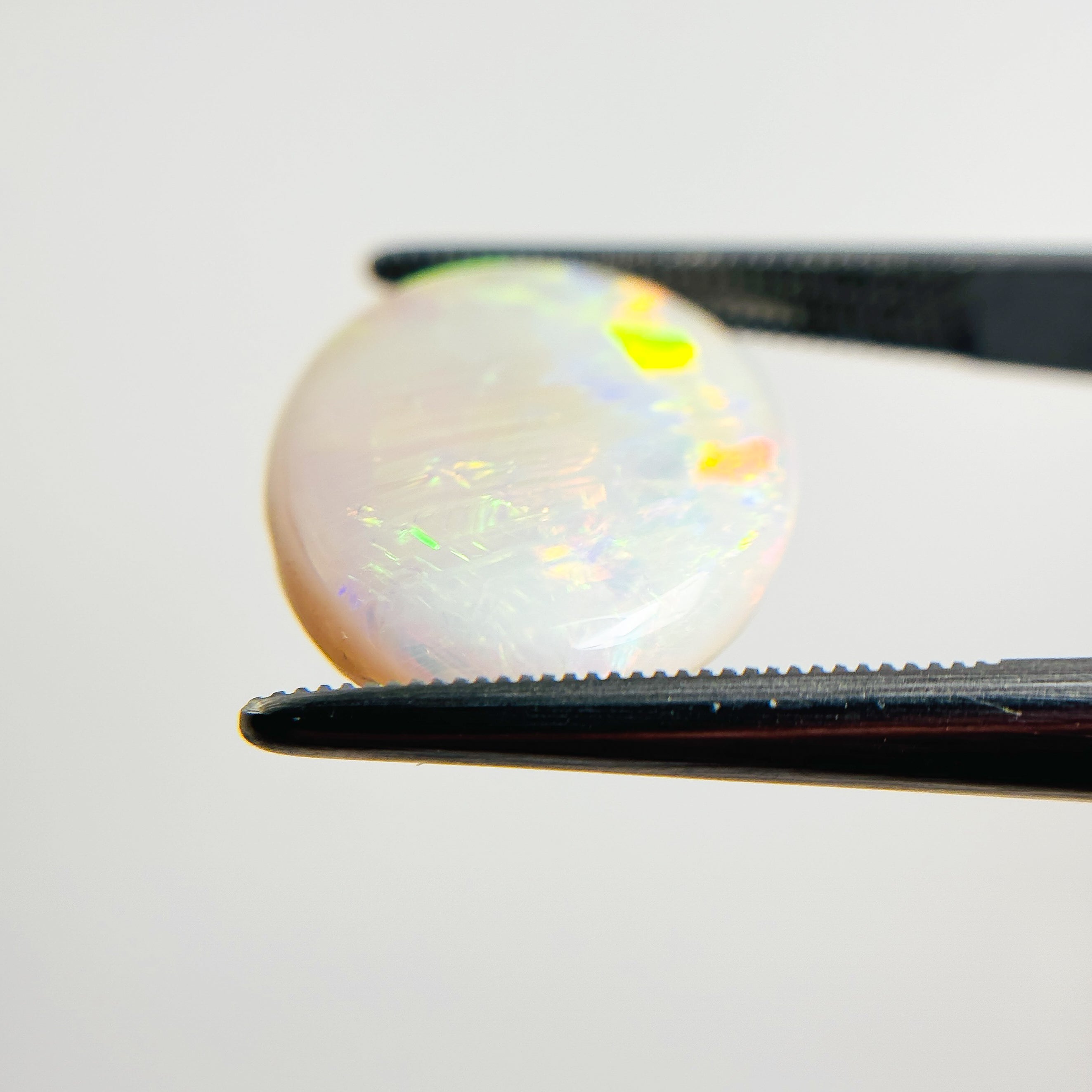 White Opal Multicolour 18x14x5 Cabochon Oval 8.70 Carat