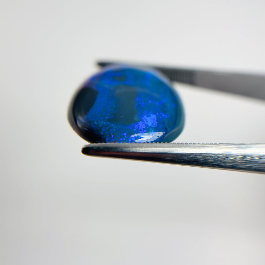 Black Opal Blue Green 28x18x5.8 Cabochon Oval 17.50 Carat