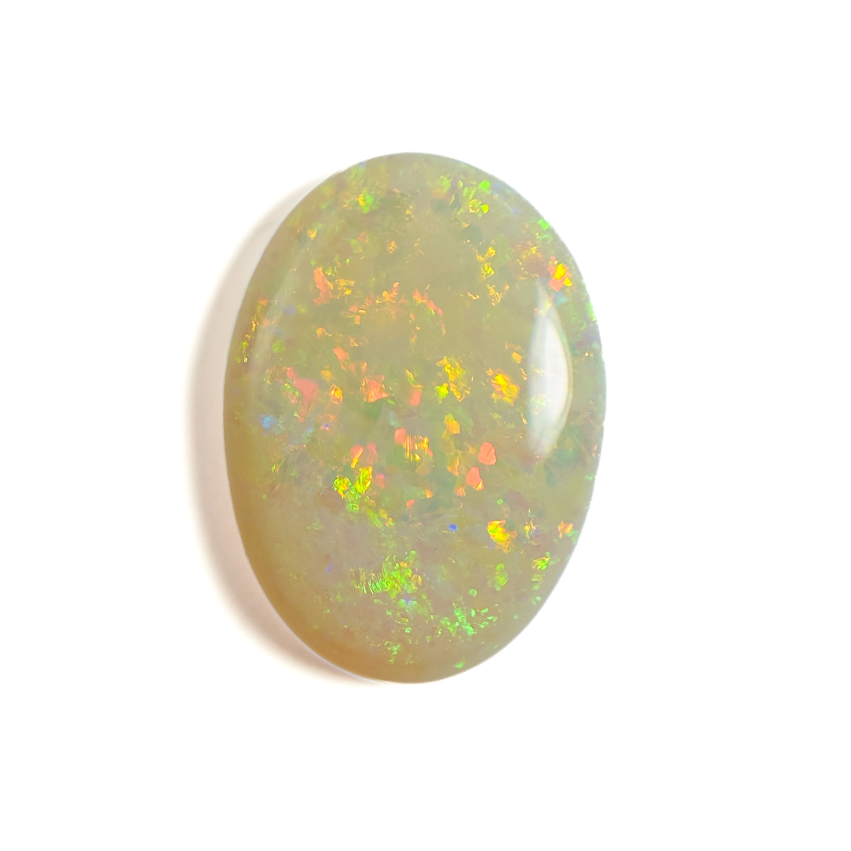 White Opal Red Multicolour 20x14x5 Cabochon Oval 9.40 Carat
