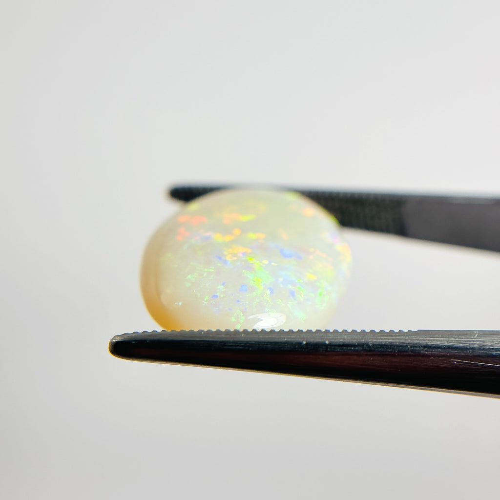 White Opal Red Multicolour 20x14x5 Cabochon Oval 9.40 Carat