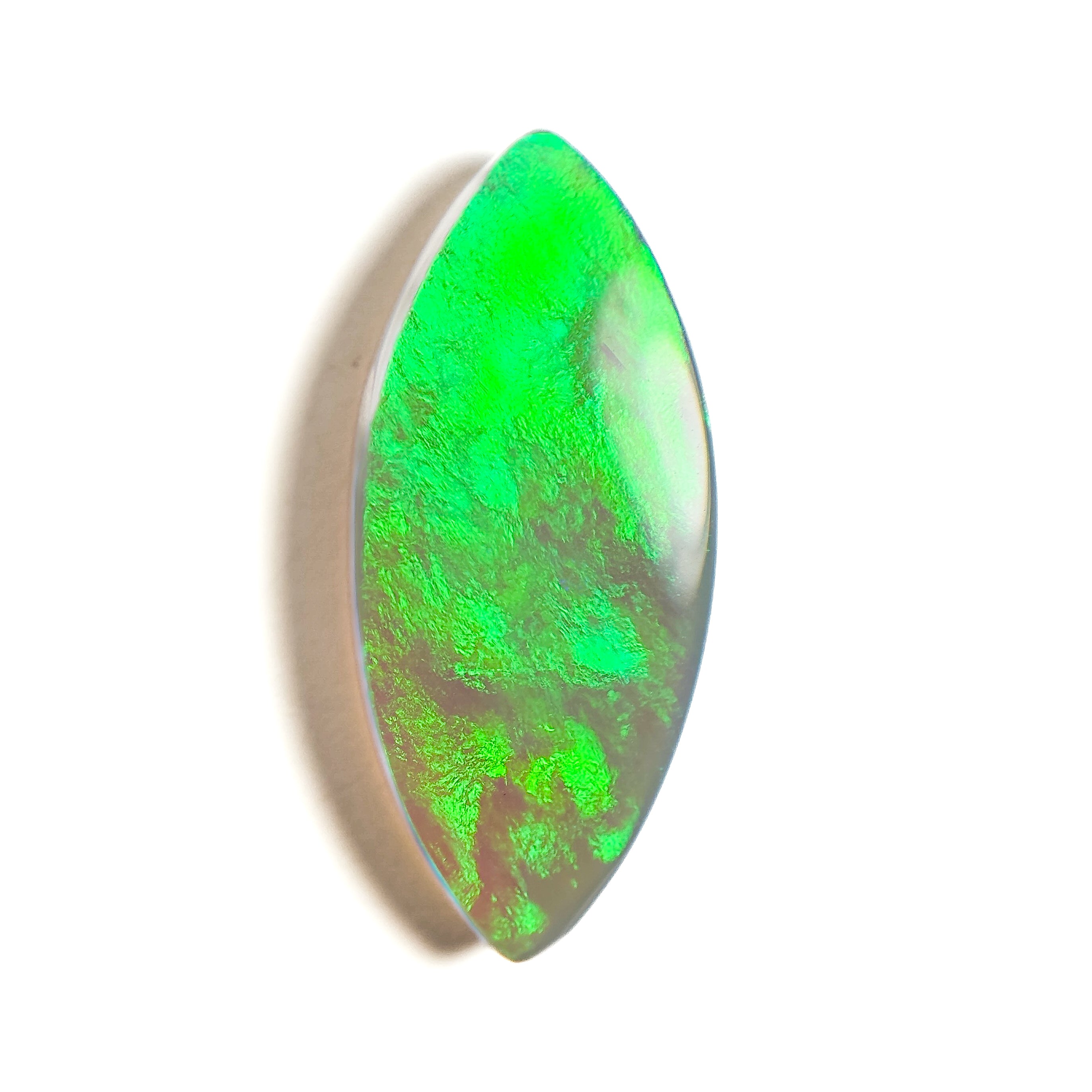 White Opal Green 26x11x5 Cabochon Marquise 10 Carat