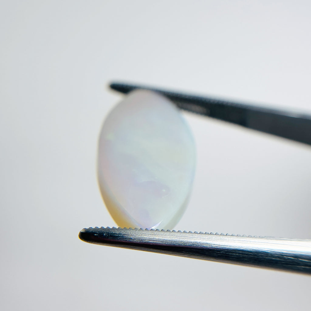 White Opal Green 26x11x5 Cabochon Marquise 10 Carat